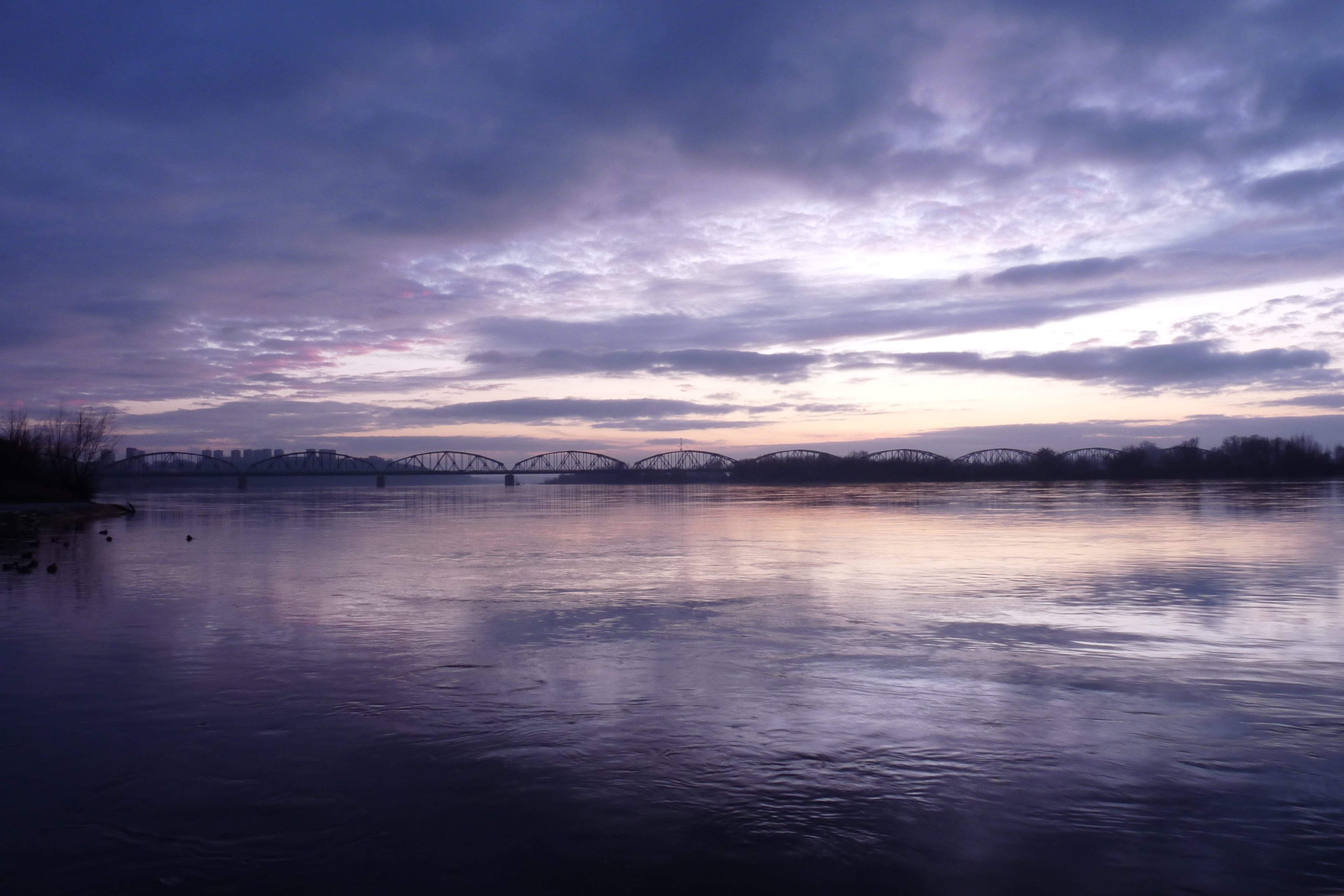 2K, grudziadz, no people, scenics - nature, environment, bridge, the wave is reflected, waterfront, reflection, sky, beauty in nature, landscape, dusk, HD Wallpaper