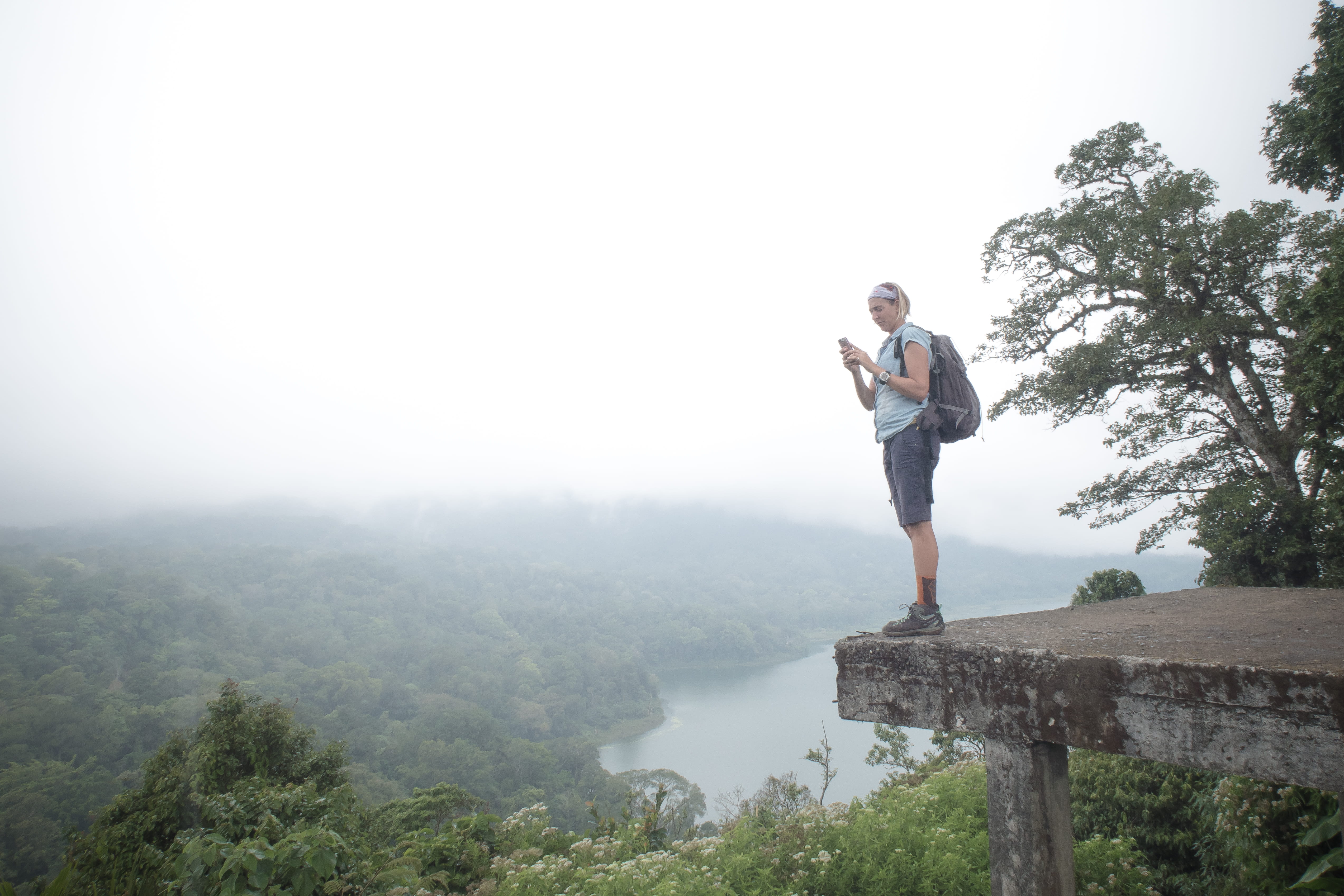 looking at view, mountain, indonesia, real people, outdoors, lifestyles, nature, jungle, holidays, excursion, explore, forest, fog, travel, day, bali, non-urban scene, HD Wallpaper