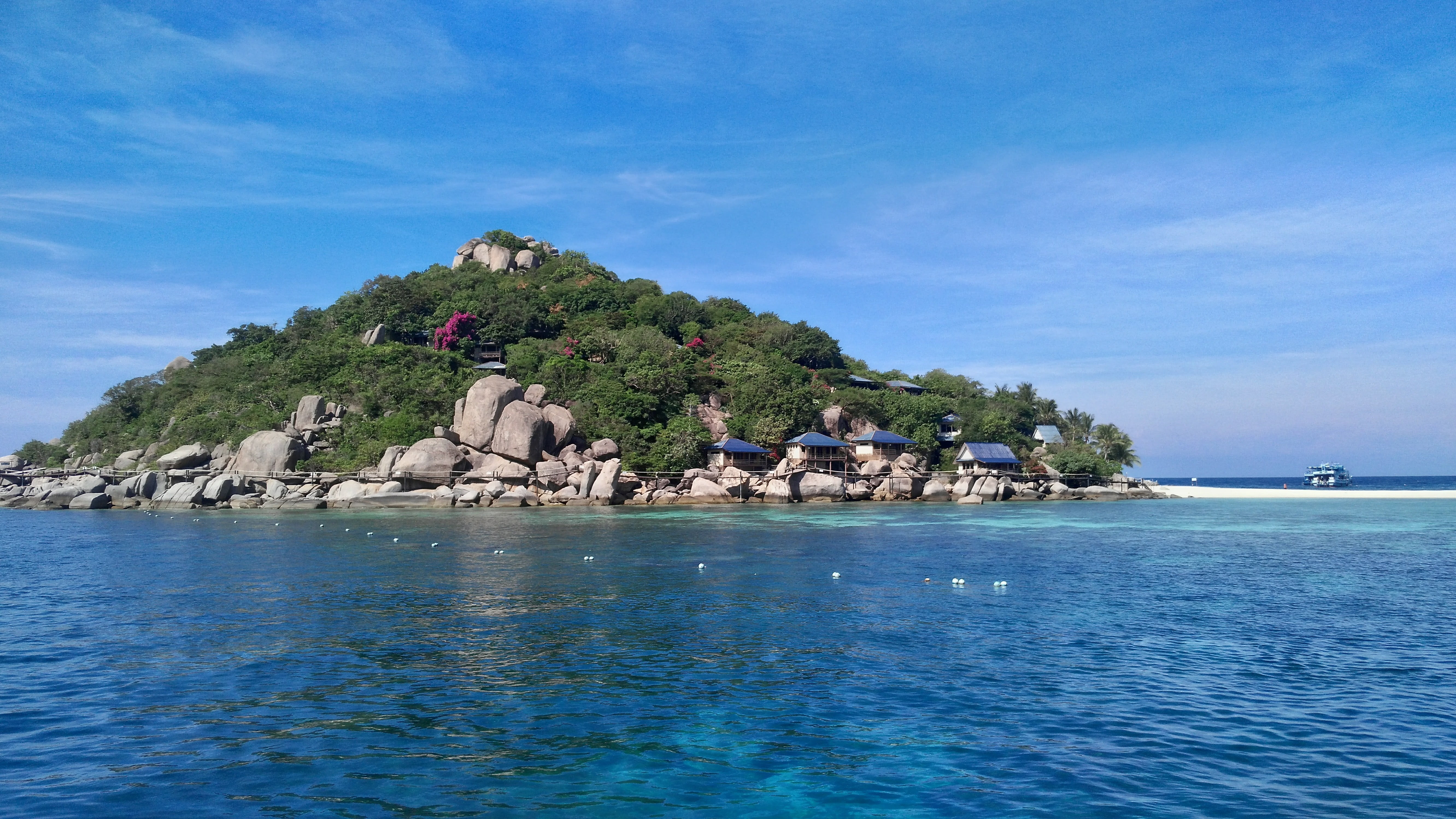 south sea, lagoon, tree, solid, land, 5K, architecture, rock - object, sea, island, waterfront, sky, rock, scenics - nature, outdoors, bay, swimming pool, HD Wallpaper