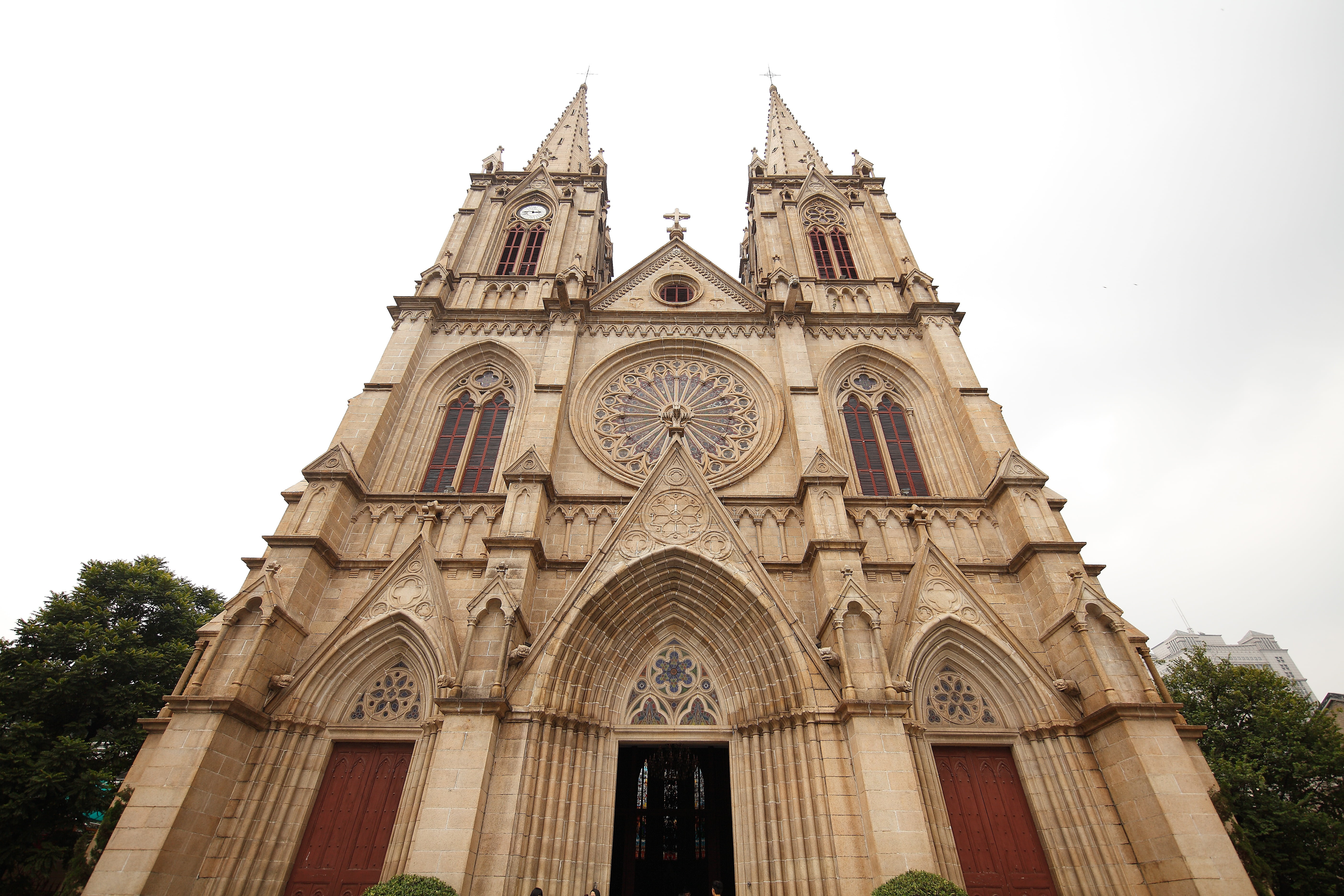 no people, facade, architecture, the past, shishi, arch, rose window, belief, religion, canton, map of china, place of worship, outdoors, built structure, HD Wallpaper