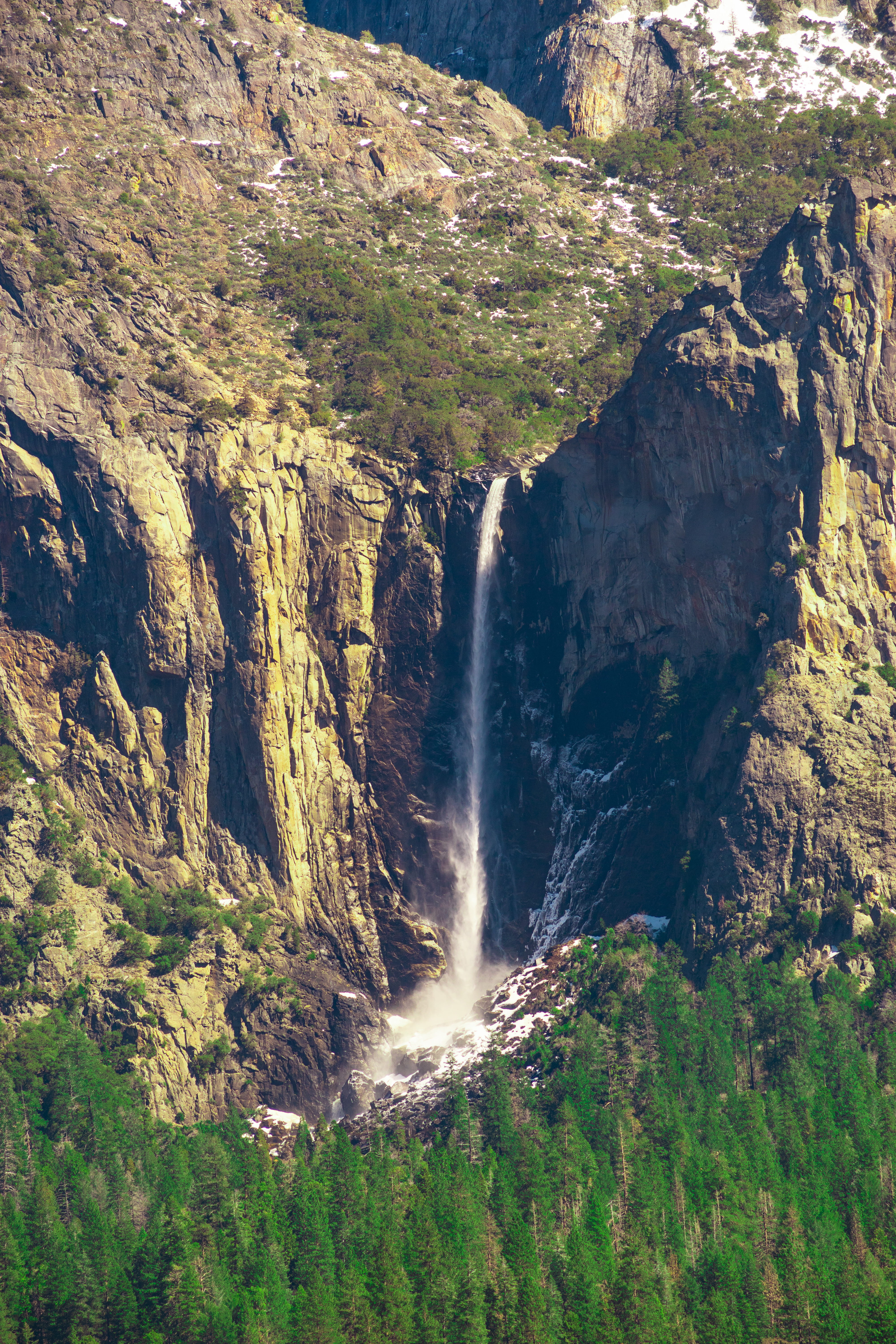 beauty in nature, mountain, power in nature, rock - object, cliff, rock formation, california, bridal veil falls, bridalveil falls, yosemite national park, Phone HD Wallpaper