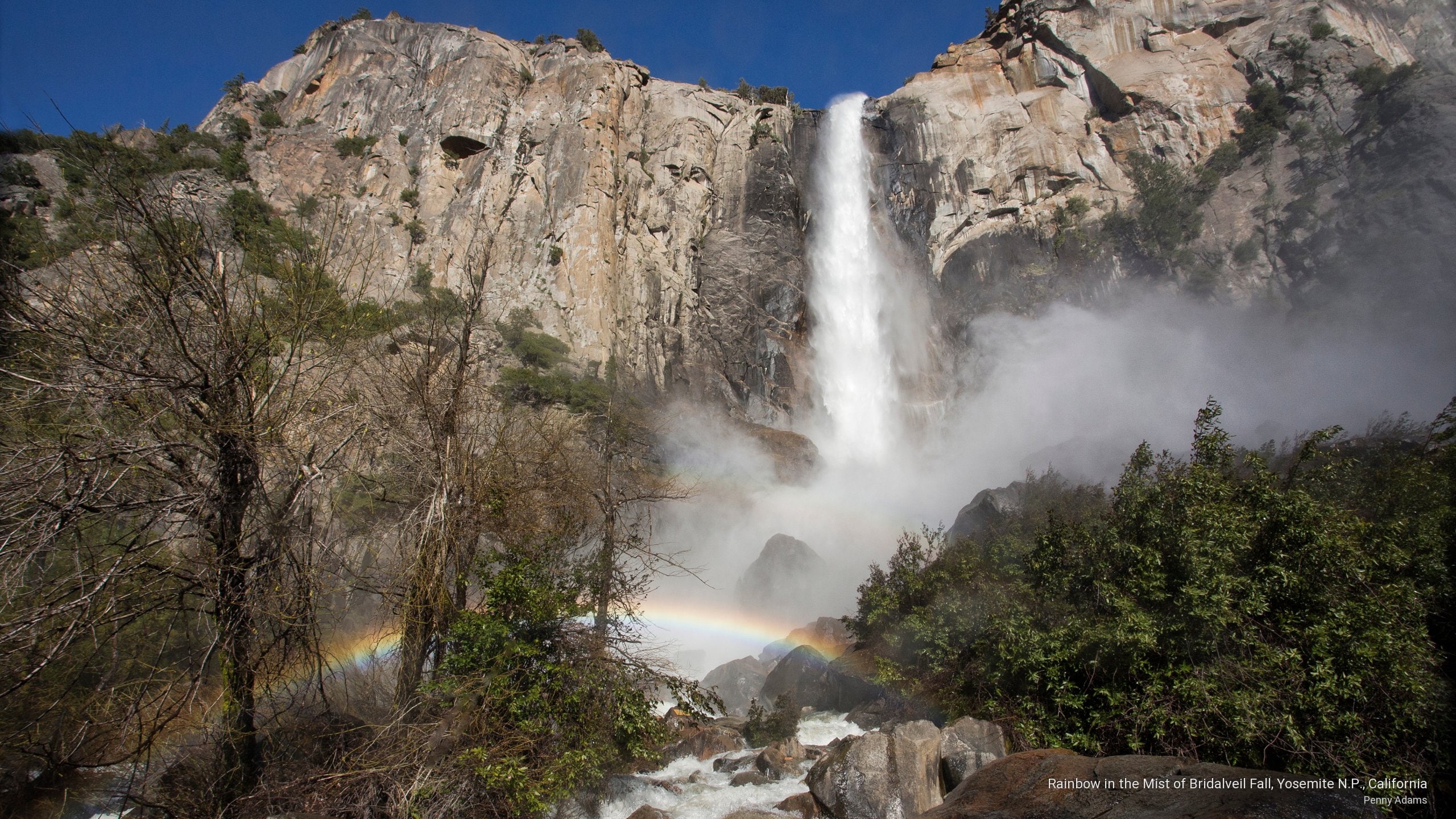 mist, fall, yosemite, 2K, rainbow, bridalveil, california, p, Waterfalls, n, HD Wallpaper