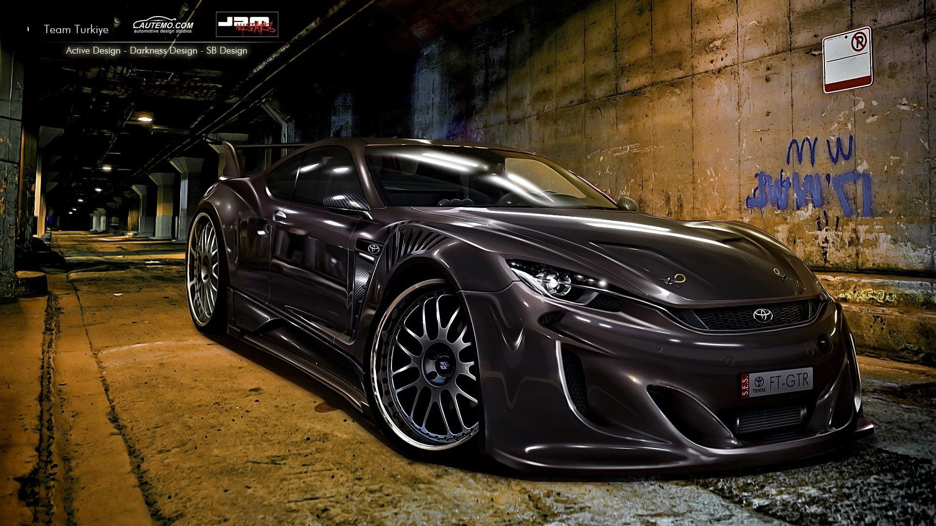 transportation, wall - building feature, 1080P, parking, city, street, day, built structure, Toyota FT-GTR, garage, stationary, black color, wheel, no people, HD Wallpaper