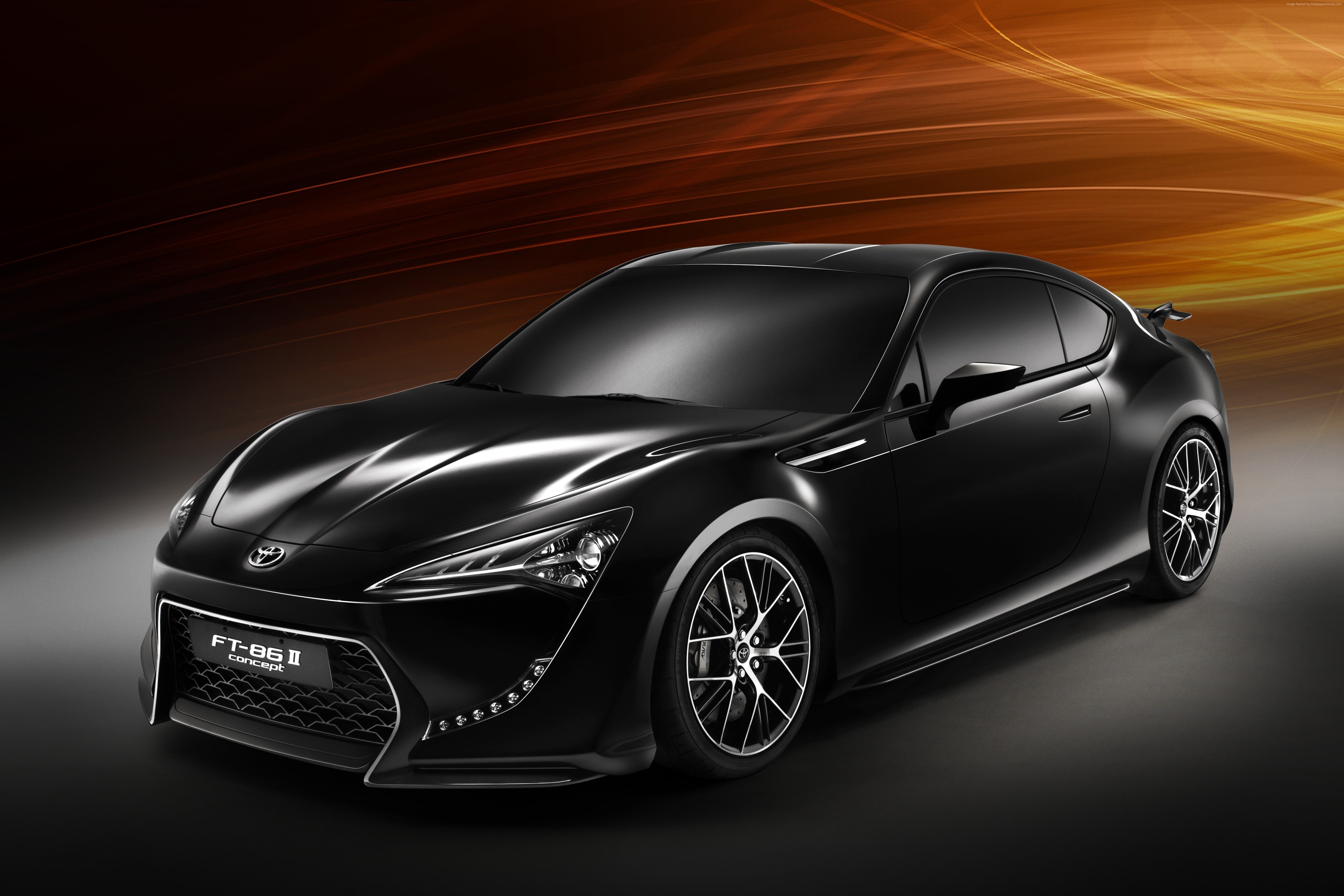 reflection, elegance, racecar, Toyota FT-86 II, transportation, chrome, 5K, motor vehicle, shiny, black background, luxury, speed, mode of transportation, HD Wallpaper