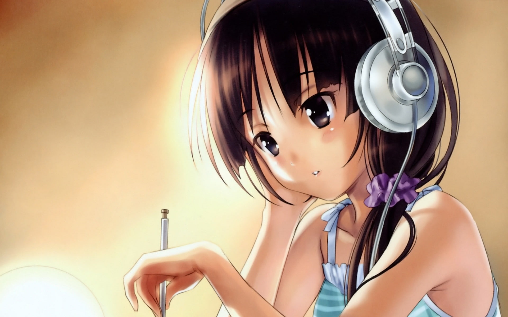 headphones, akiyama, art, K-ON!, kon, anime, hd, 1080P, mio, ipod, hot, girls, x, HD Wallpaper