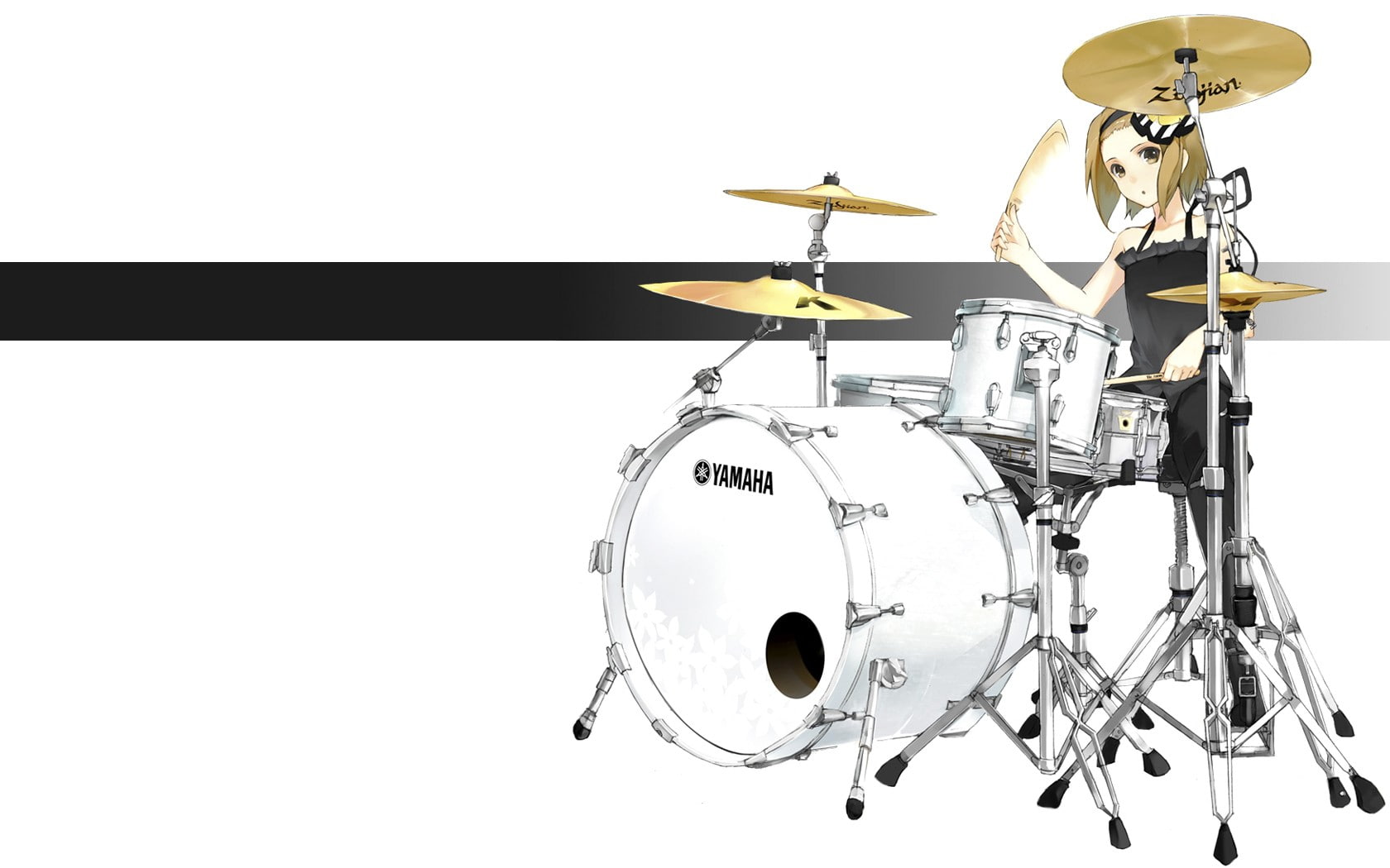 K-ON!, hd, set, motorcycles, anime, tainaka, ritsu, 720P, art, drum, x, yamaha, kon, girls, Pixiv, HD Wallpaper