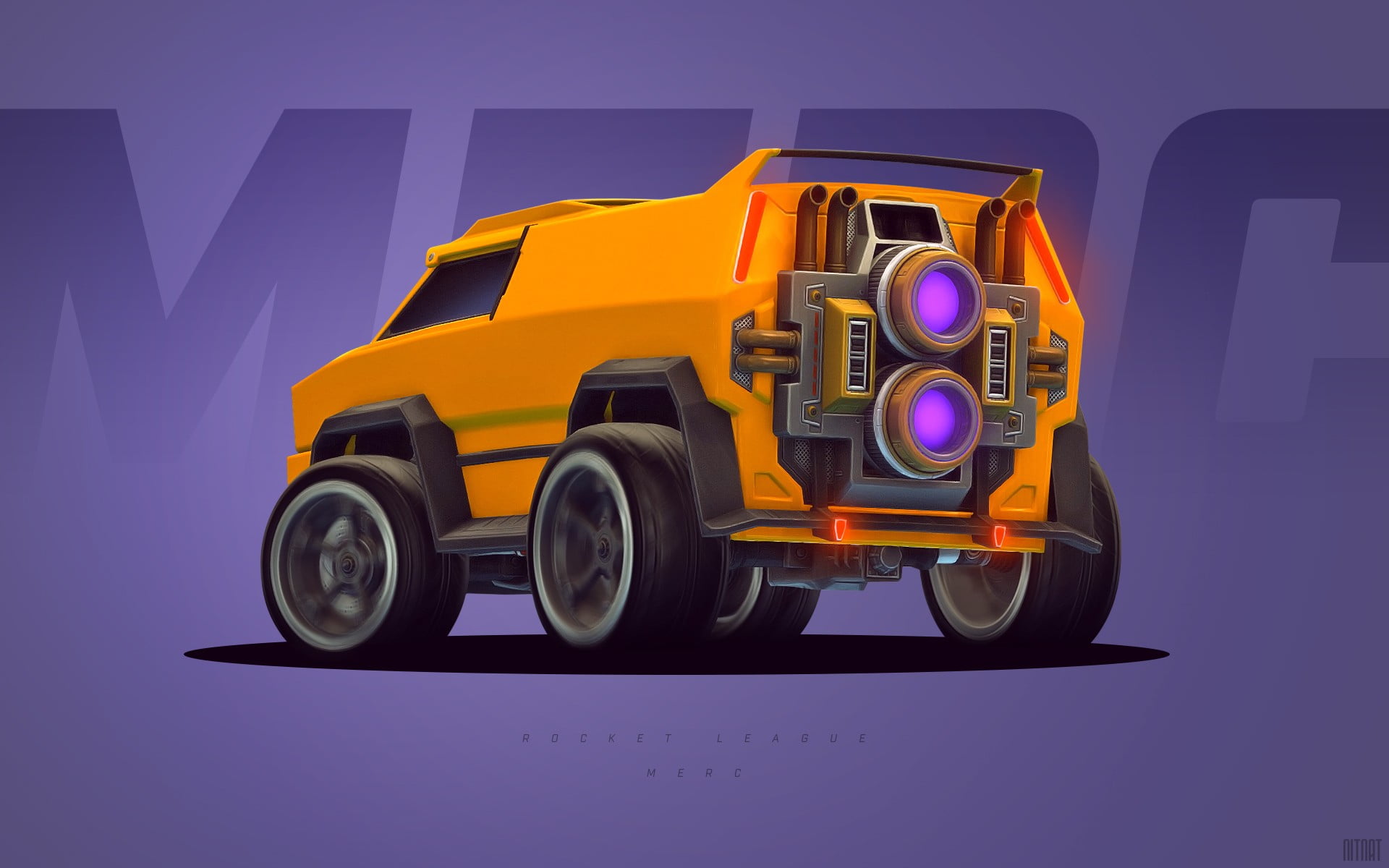 sky, road, yellow, mode of transportation, truck, studio shot, purple, render, toy, motor vehicle, blue, video games, clear sky, Merc, travel, Rocket League, HD Wallpaper