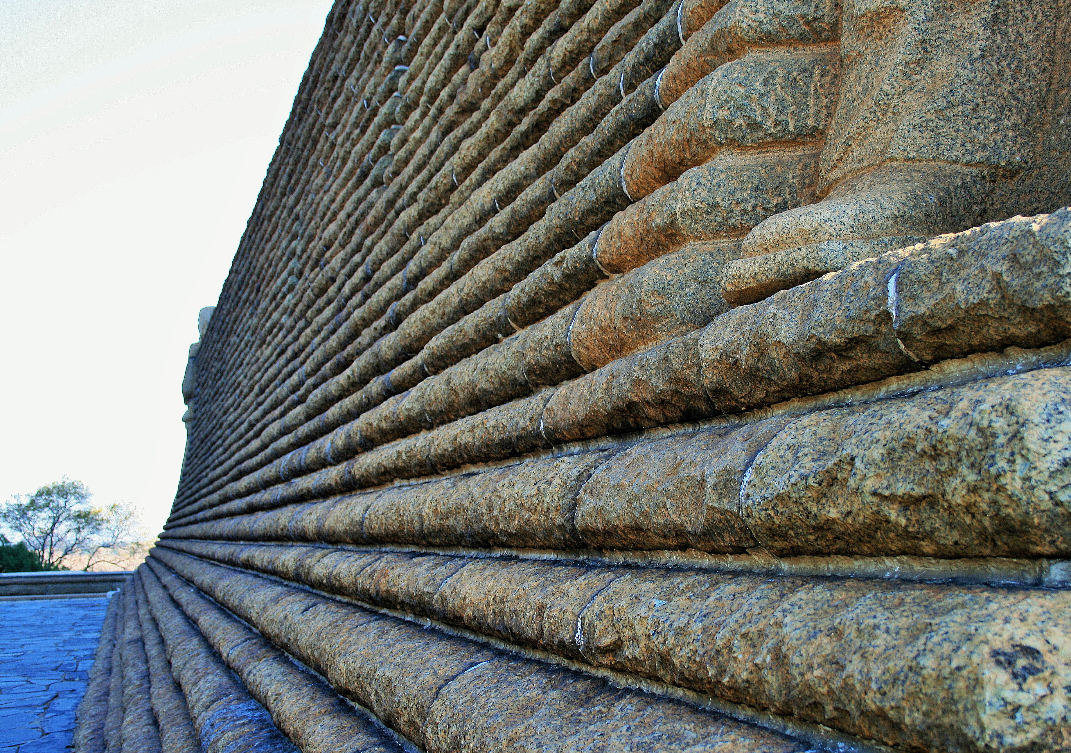 staircase, monument, stack, exterior, no people, nature, pattern, low angle view, day, outdoors, craft, granite, voortrekker monument, the past, building exterior, HD Wallpaper