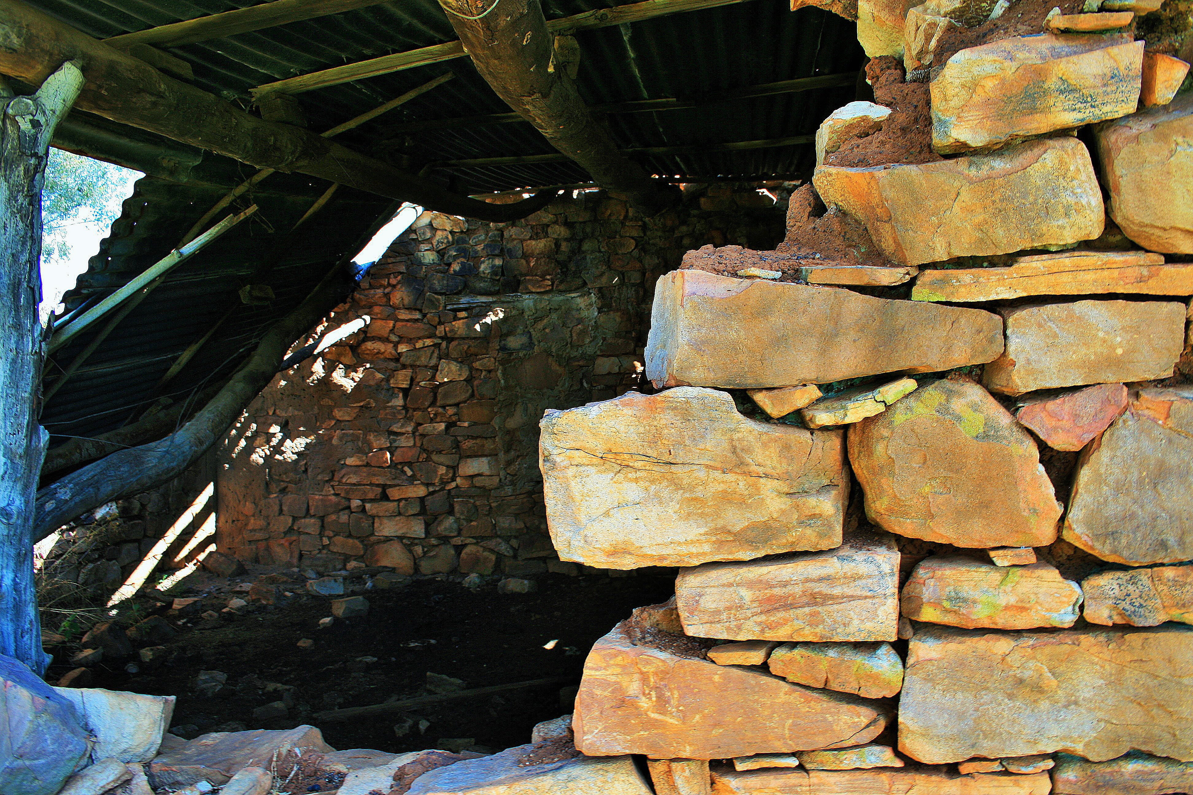 day, stone wall, no people, abandoned, plant, outdoors, wall, nature, stack, building, rusted, built structure, ruins, wall - building feature, stones, HD Wallpaper