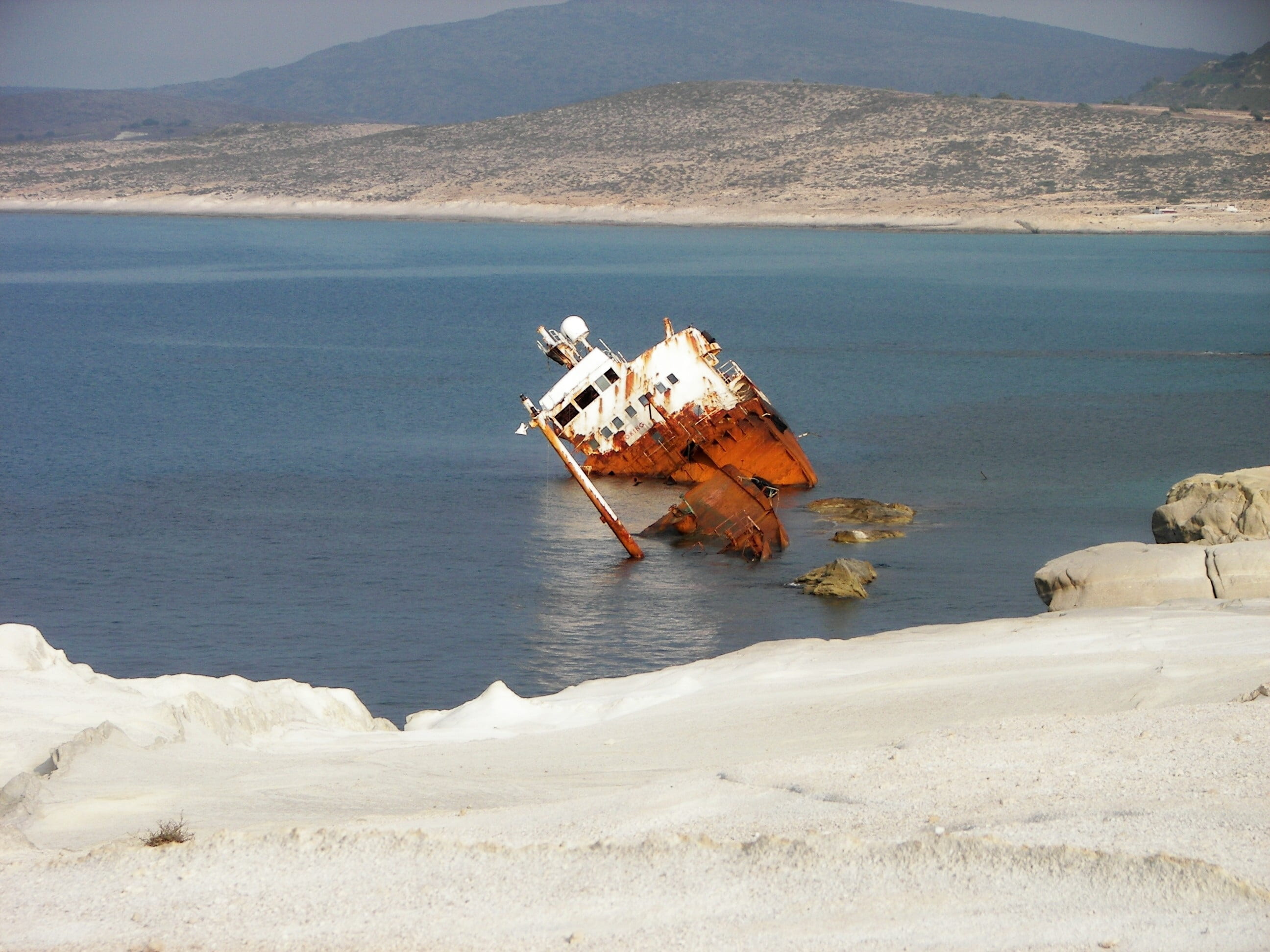 island hopping, land, nautical vessel, sea, deterioration, no people, greece, outdoors, cyclades, beauty in nature, nature, tranquil scene, mode of transportation, HD Wallpaper