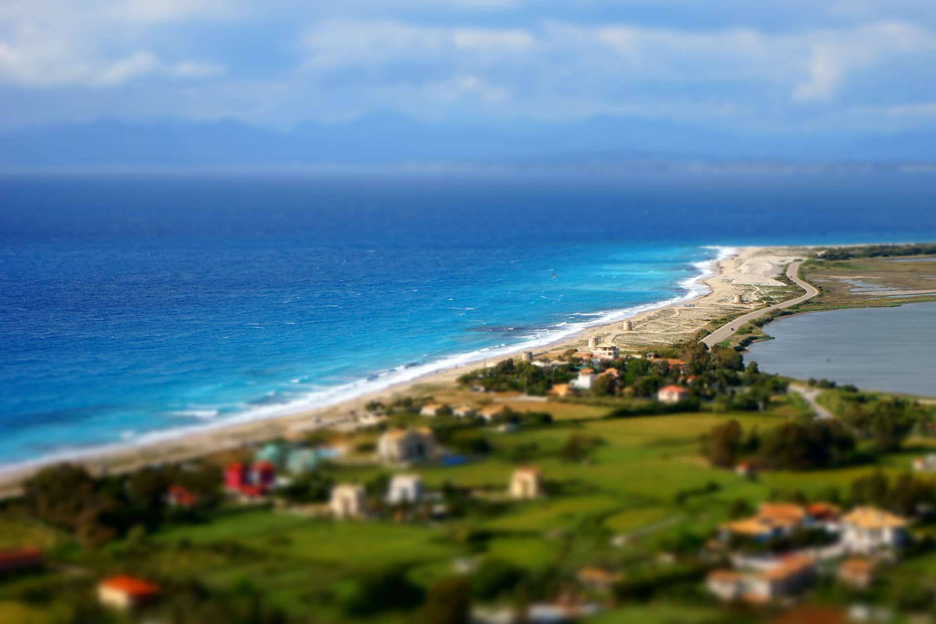 no people, scenics - nature, land, greece, horizon over water, tranquil scene, beauty in nature, outdoors, water, blue, lefkada, horizon, coastline, day, HD Wallpaper