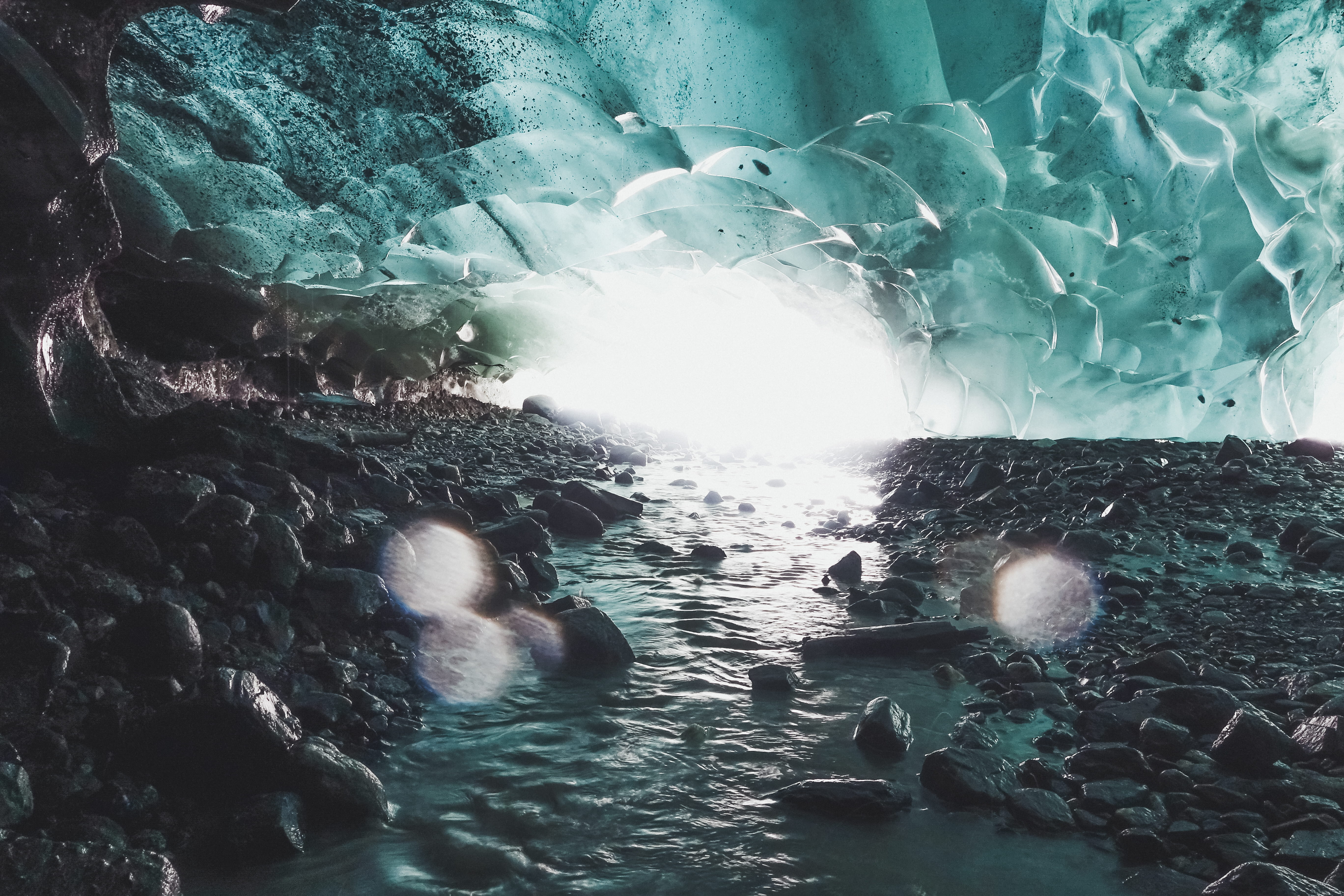 rock, nature, stones, day, tranquility, sunlight, no people, frozen, solid, motion, ice, clear, texture, river, flowing water, water, beauty in nature, HD Wallpaper