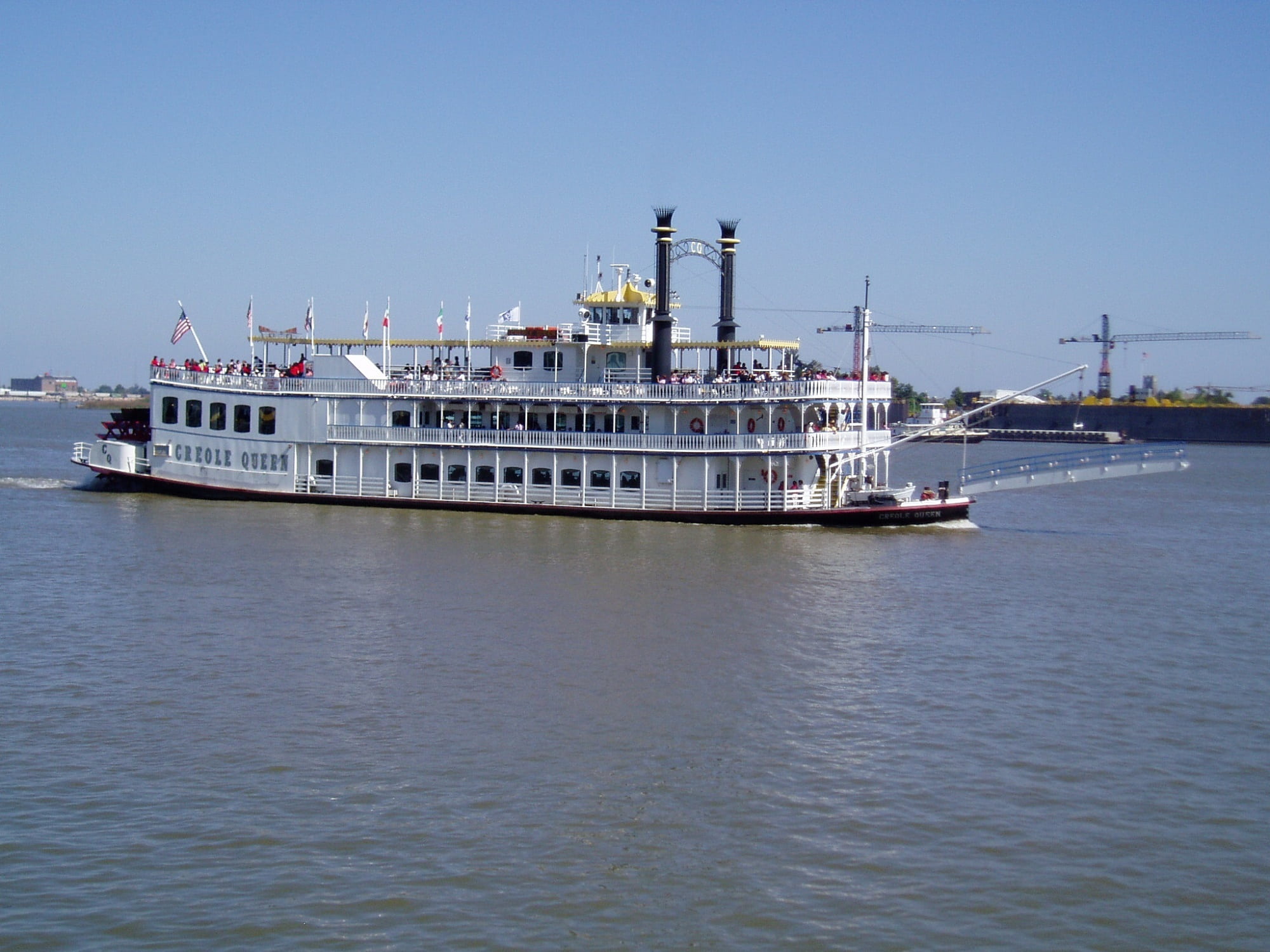 sky, steamship, no people, passenger, water, nautical, paddlewheeler, travel, steamboat, sea, ship, mode of transportation, ferry, passenger craft, architecture, HD Wallpaper