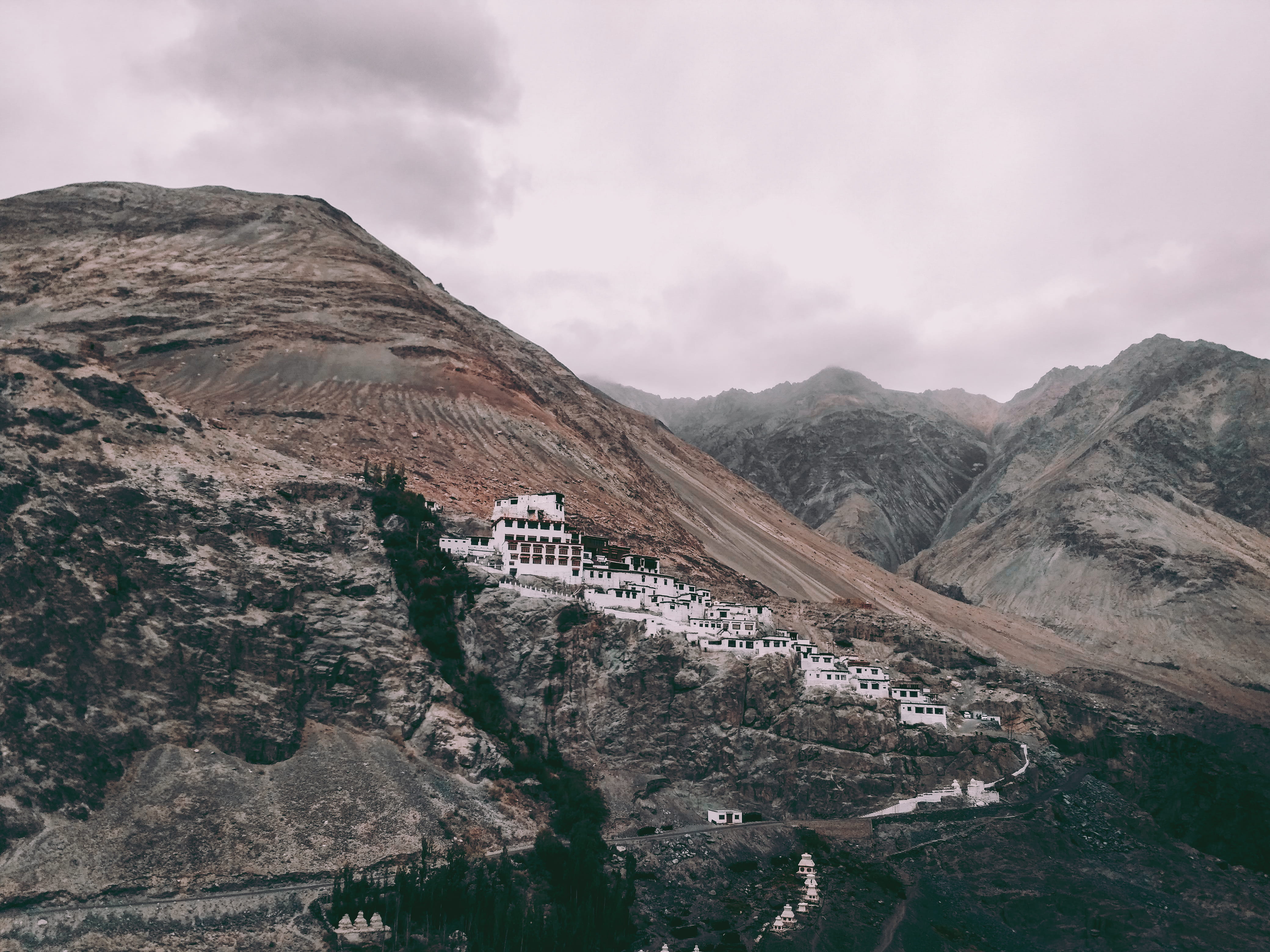 birds eye view, idyllic, no people, grass, scenic, non-urban scene, scenics - nature, mountains, environment, formation, high, gray, landscape, rocks, scenery, HD Wallpaper