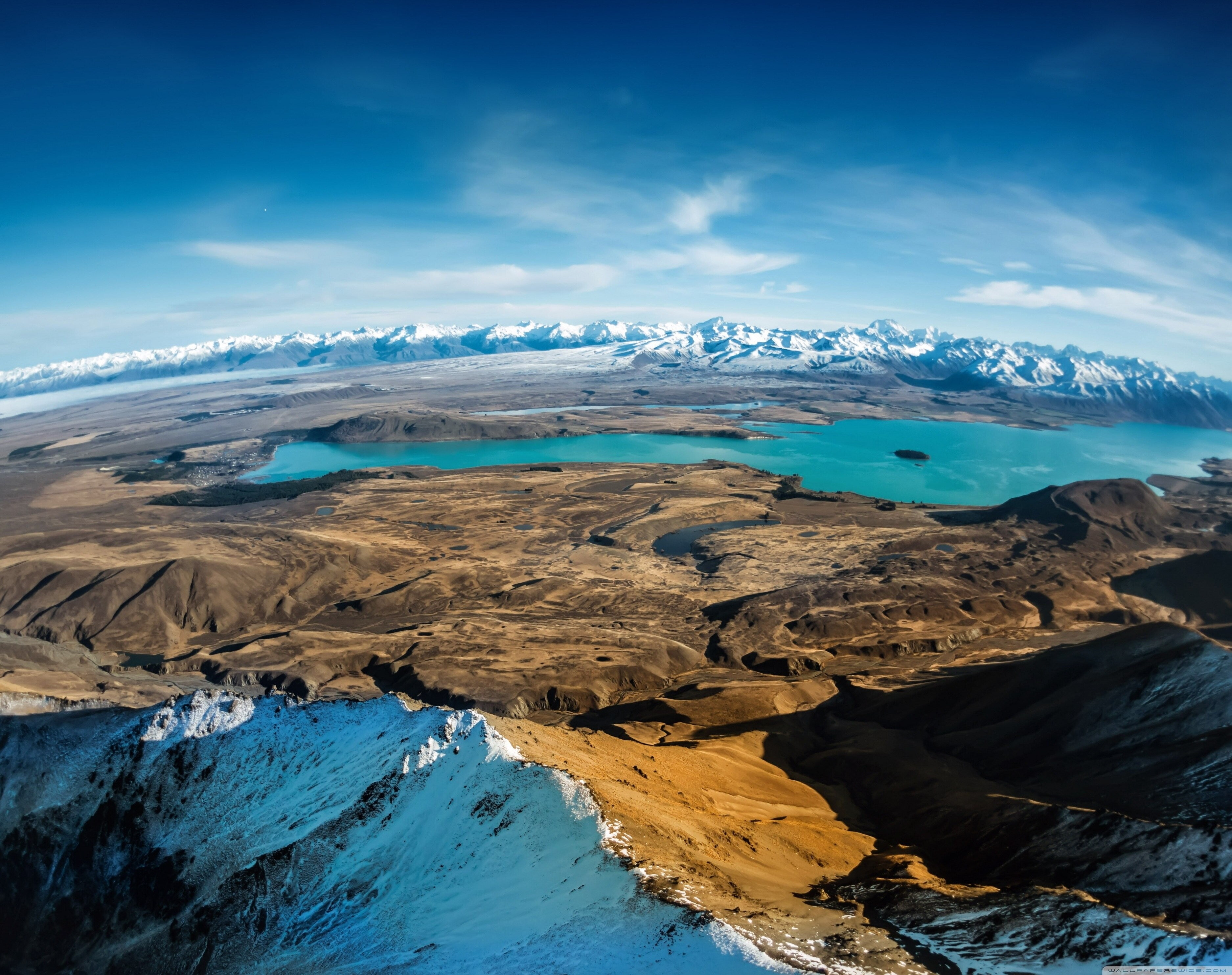 2K, idyllic, lagoon, tranquility, non-urban scene, tranquil scene, mountain, landscape, snowcapped mountain, glacier, mountain range, sky, water, environment, HD Wallpaper