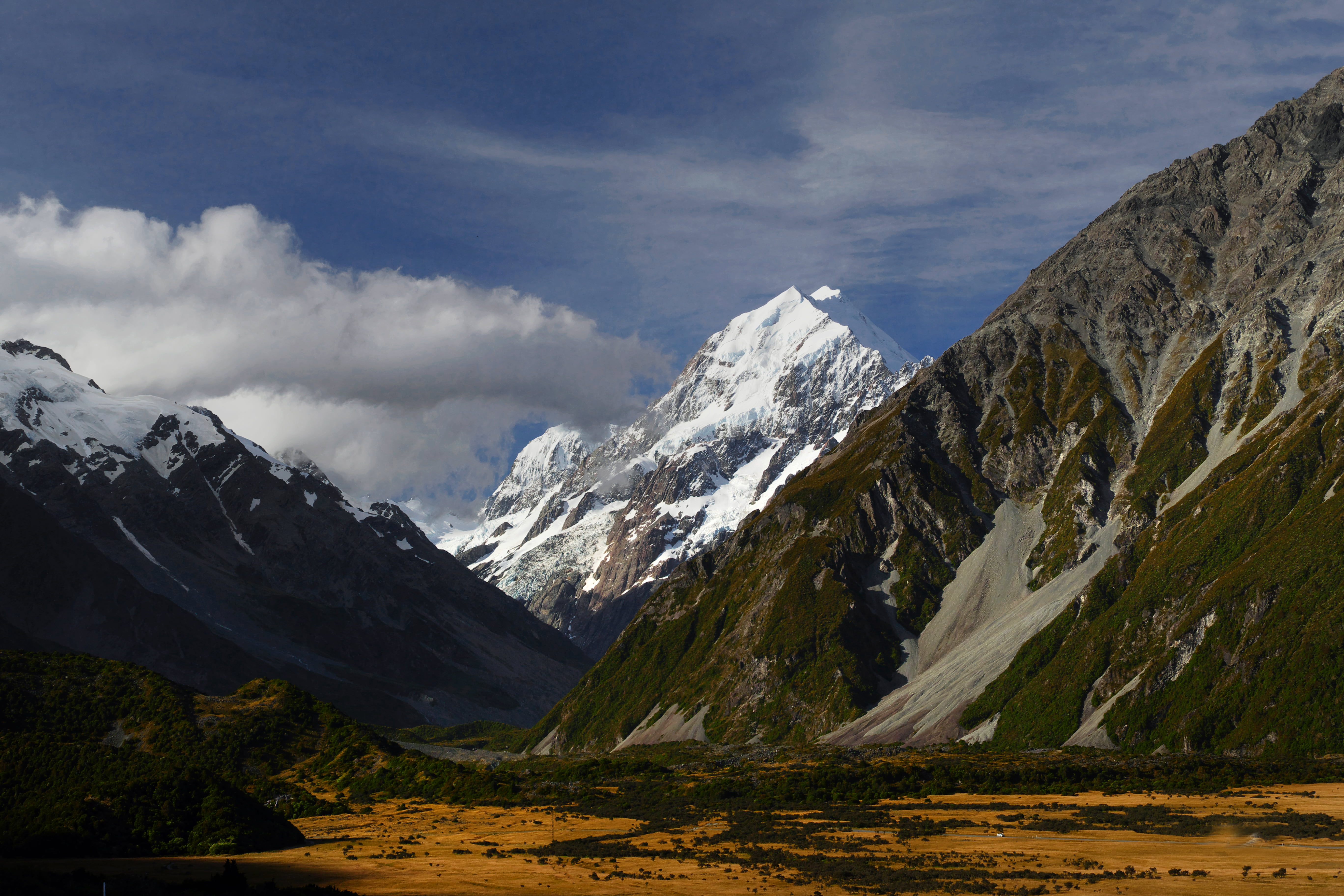 lumix FZ1000, NZ, snow, landscape, outdoors, mount, mountain, mountains, field, New Zealand, photos, scenics, Aoraki / Mount Cook, National Parks, photo, HD Wallpaper