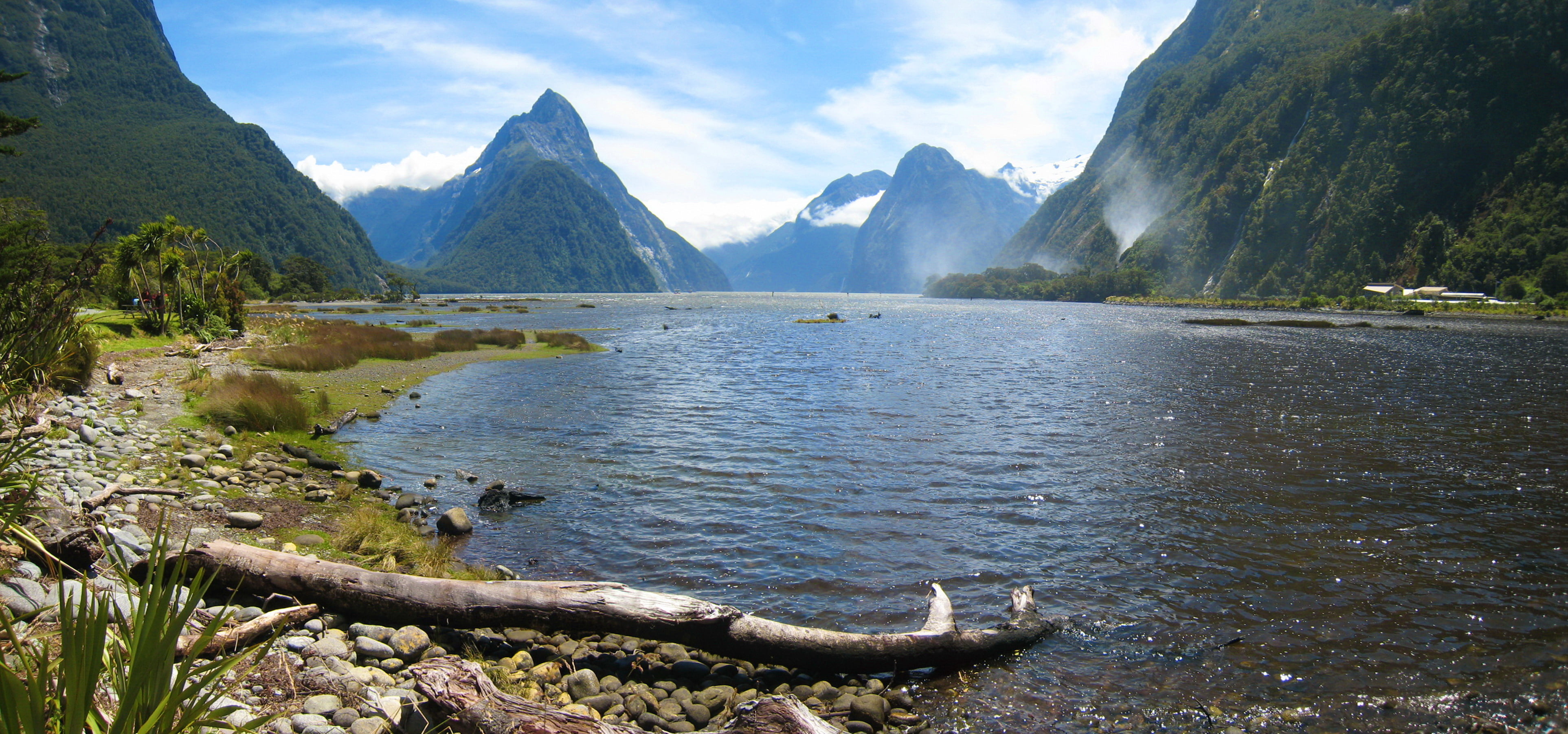 summer, scenics, water, body of water, travel, tourism, Milford  sound  New  Zealand, body, a body, ranges, nature, outdoors, river, Zelanda, photography, HD Wallpaper