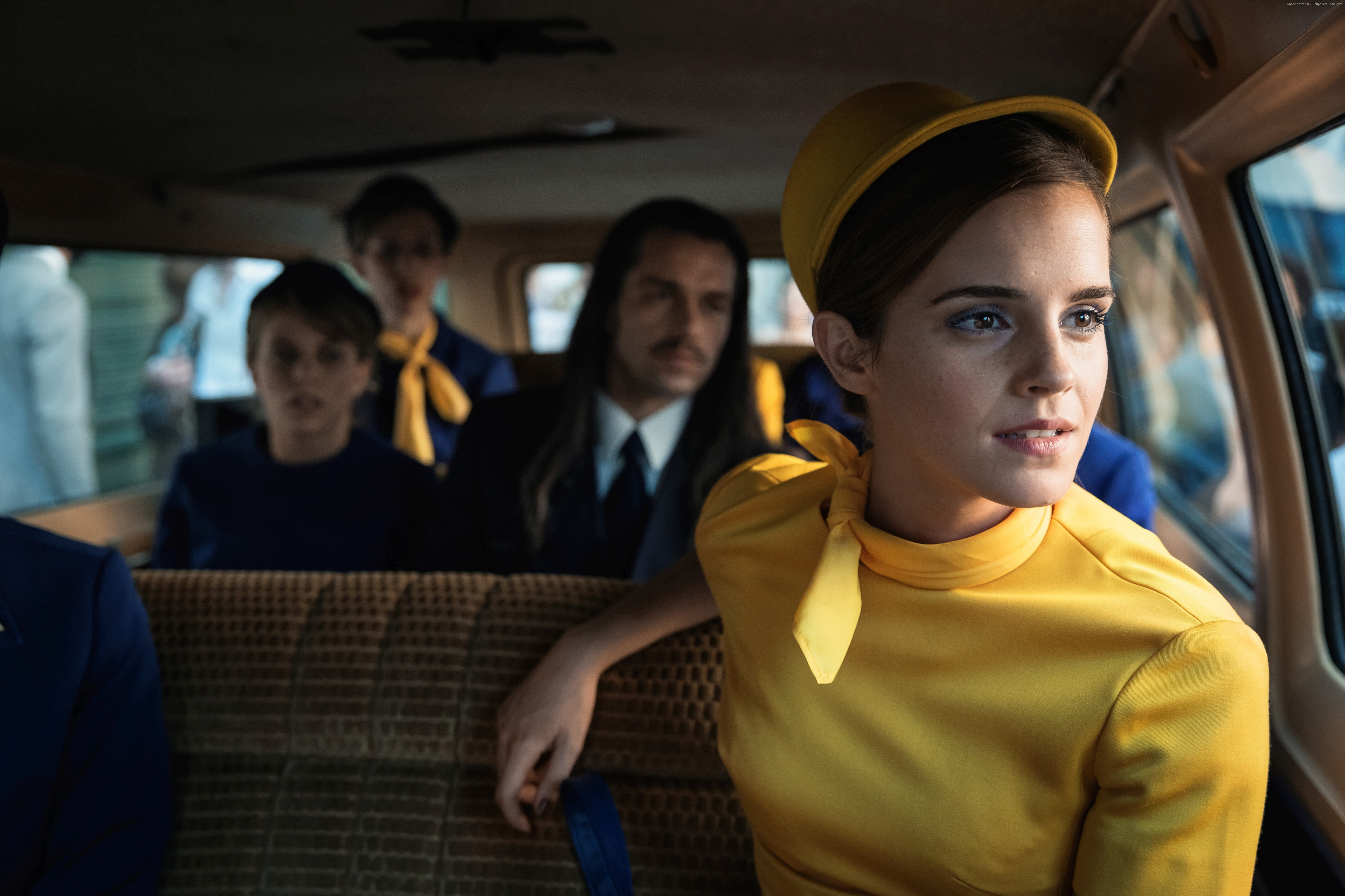 casual clothing, Colonia, Emma Watson, sitting, car, young men, lifestyles, young adult, portrait, vehicle interior, front view, land vehicle, real people, HD Wallpaper