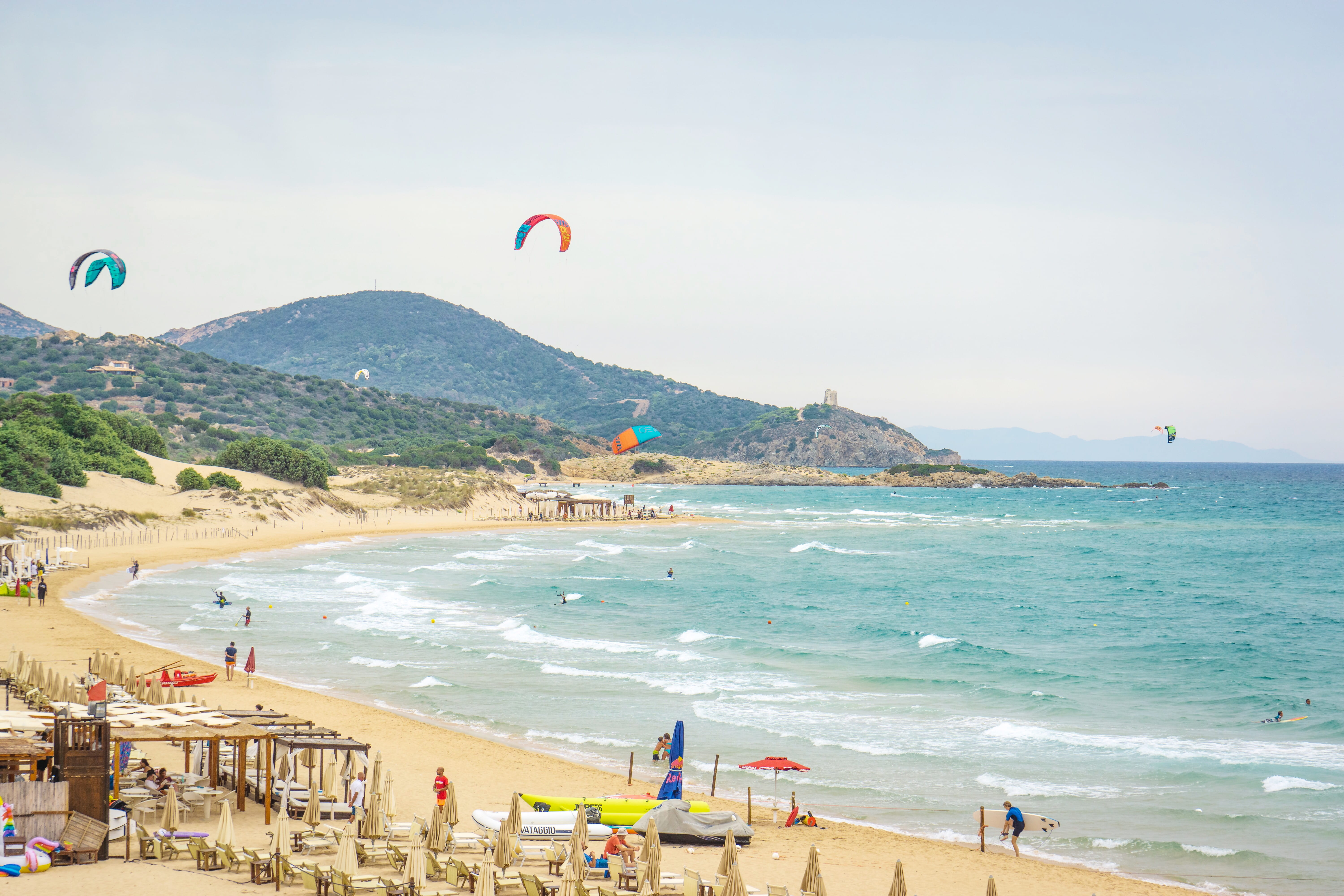 holiday, 5K, promontory, sport, italy, daytime, people, land, shore, outdoors, beside, adventure, sky, real people, sa colonia beach, horizon over water, HD Wallpaper