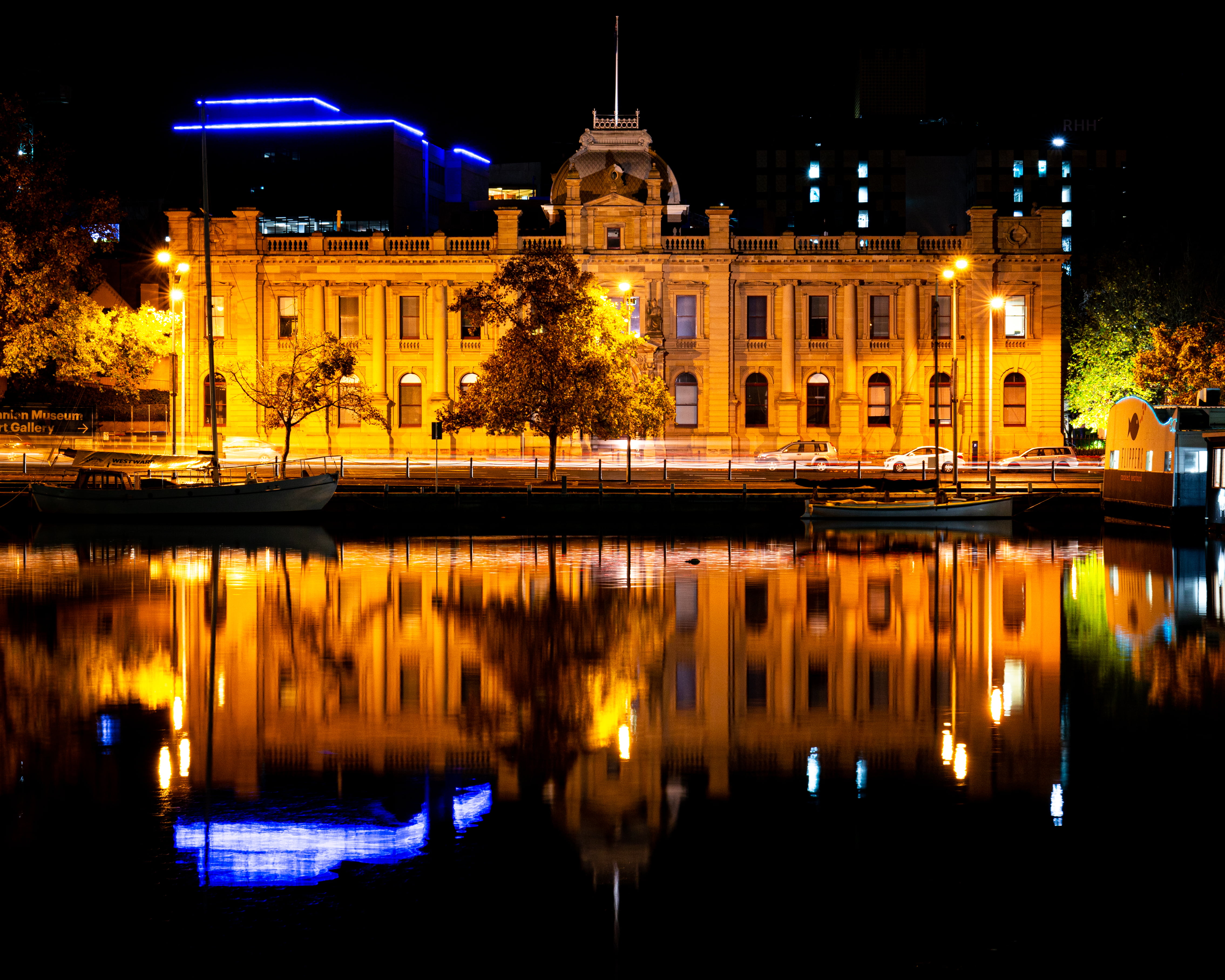 night, old building, landscape, Tasmania, architecture, long exposure, light painting, Colonia, 4K, HD Wallpaper