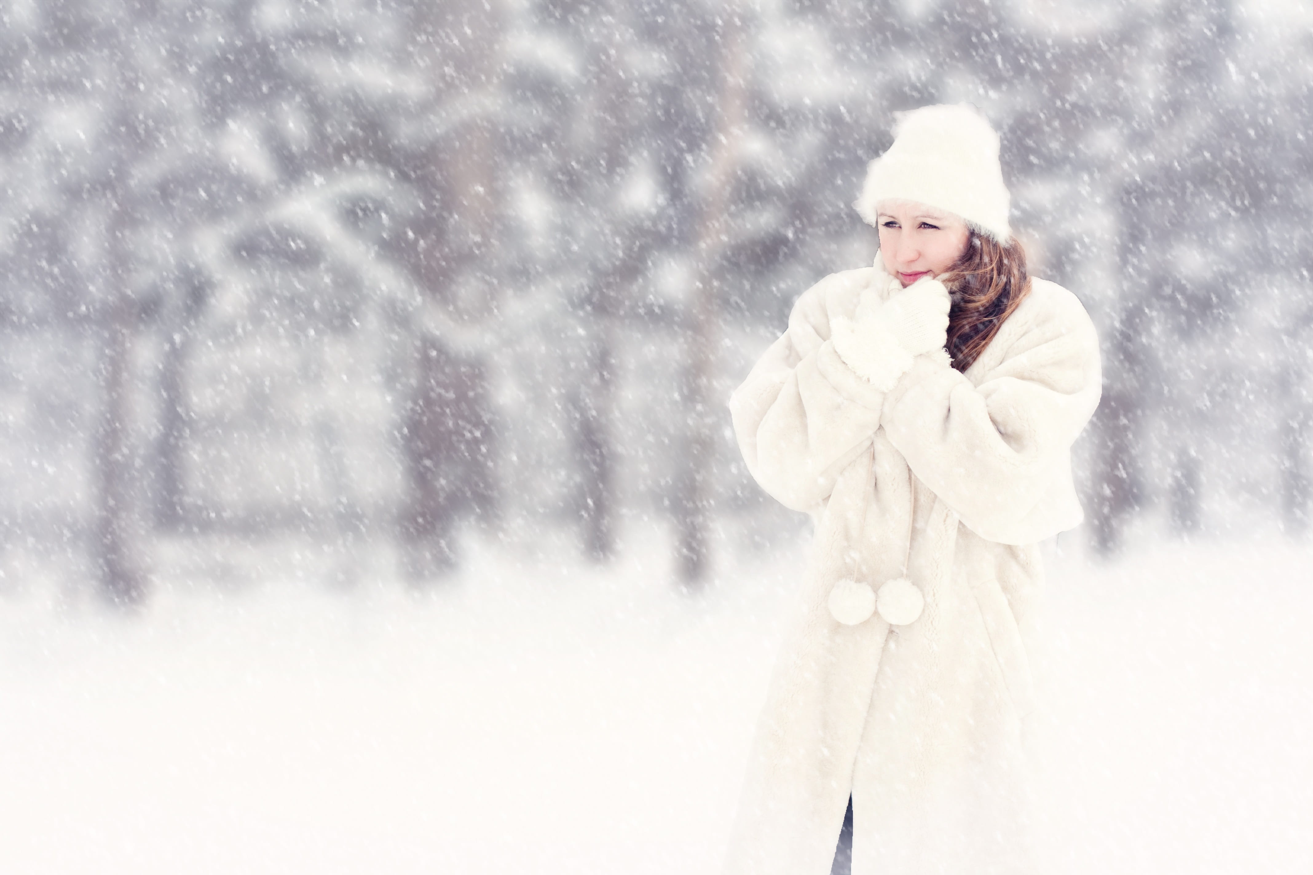 shivering, cold, women, frozen, snowy, white, females, one person, extreme weather, cold temperature, wearing, nature, glove, christmas, portrait, warm clothing, HD Wallpaper