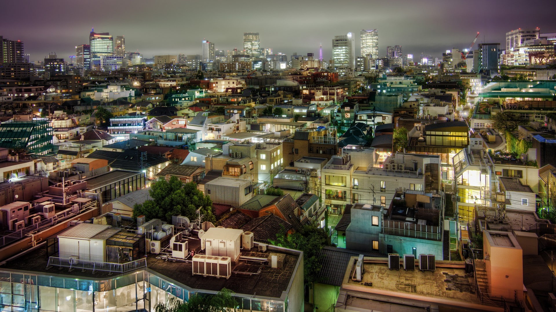 building, skyscraper, city, office building exterior, cityscape, Trey Ratcliff, settlement, crowd, roof, outdoors, high angle view, urban skyline, building exterior, HD Wallpaper
