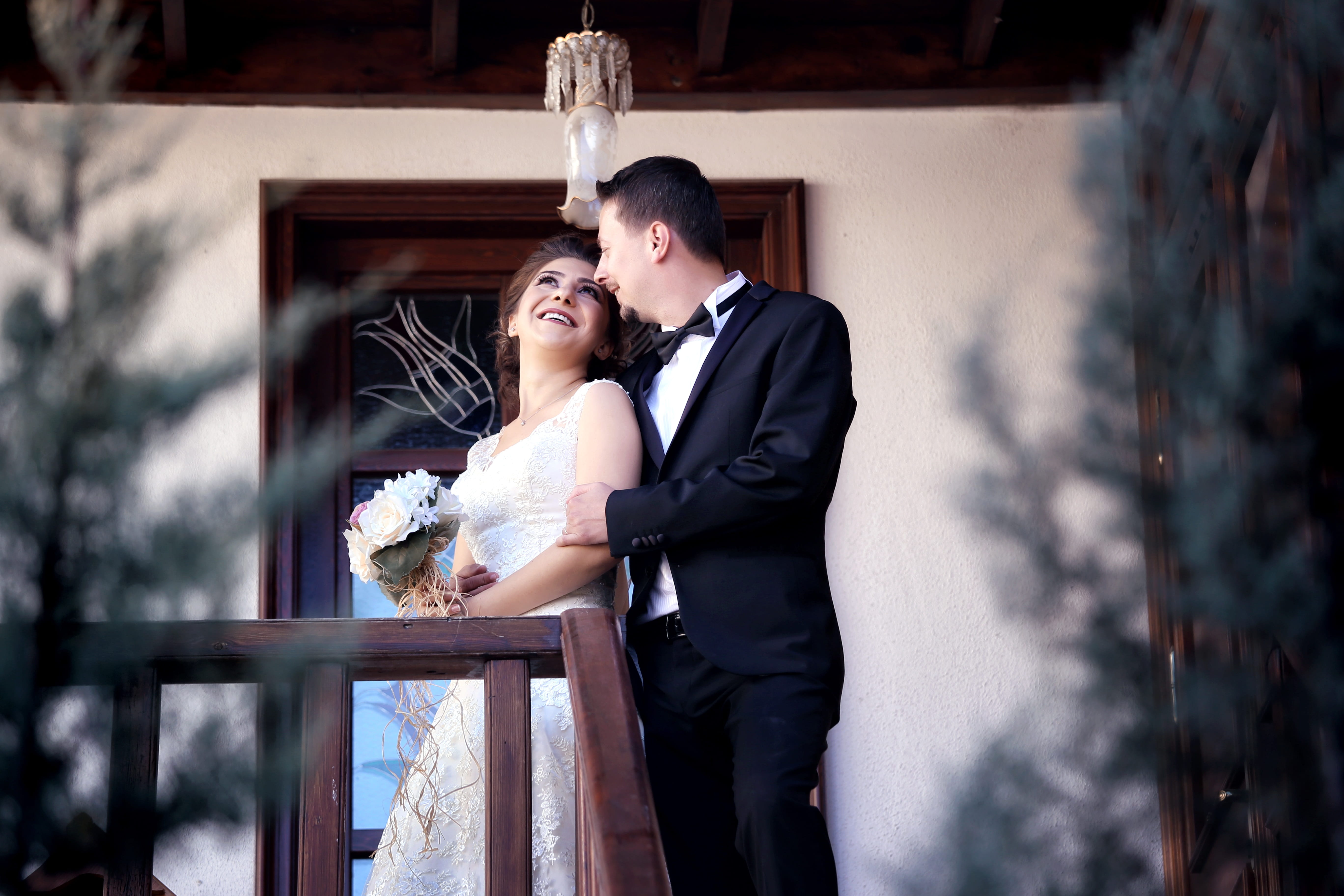 son in law, engagement, romantic, double, people, bridal, celebration, wife, bridegroom, positive emotion, wedding dress, two people, girl, dress, happiness, HD Wallpaper