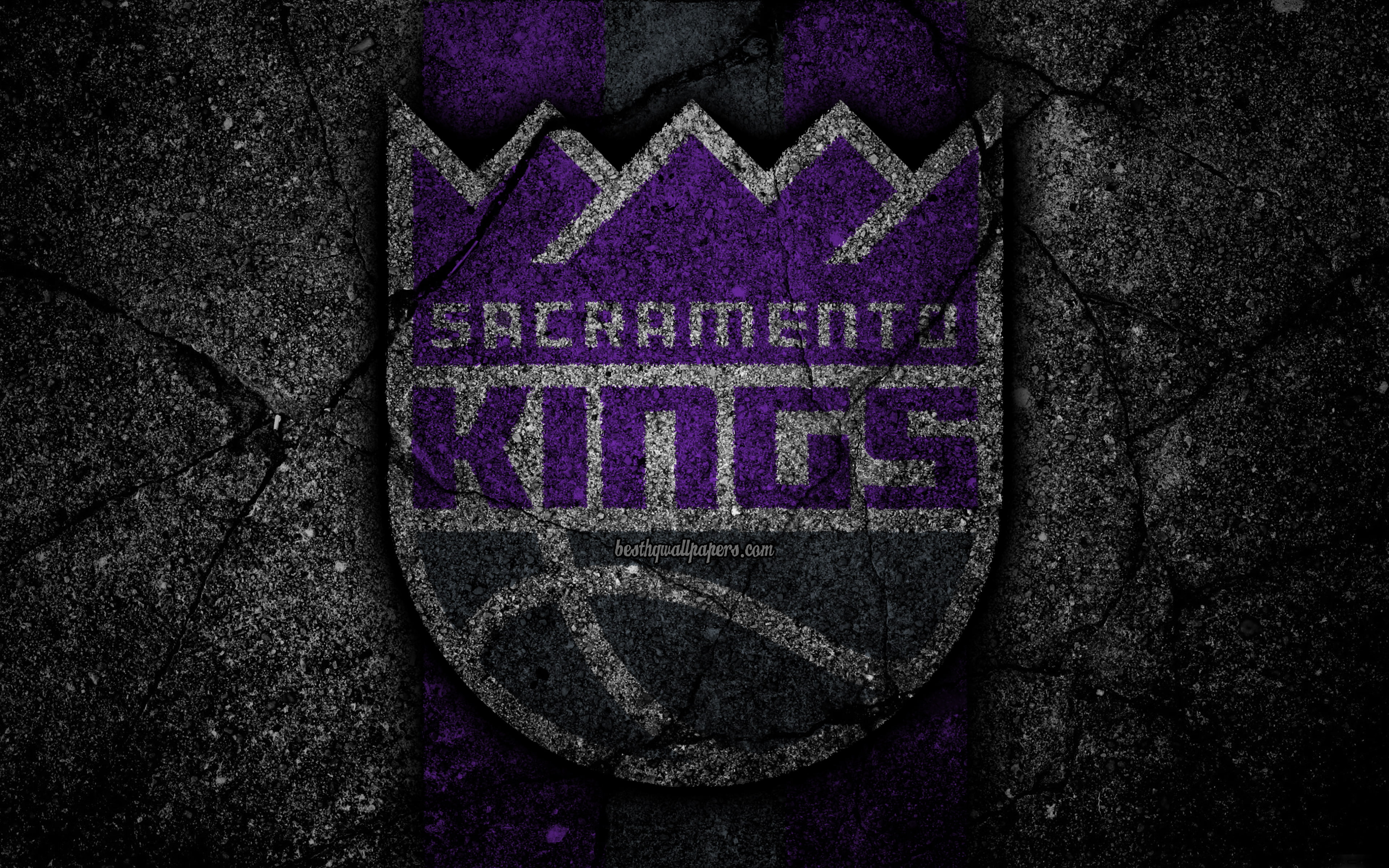 Sacramento Kings, 4K, Logo, NBA, Basketball, HD Wallpaper