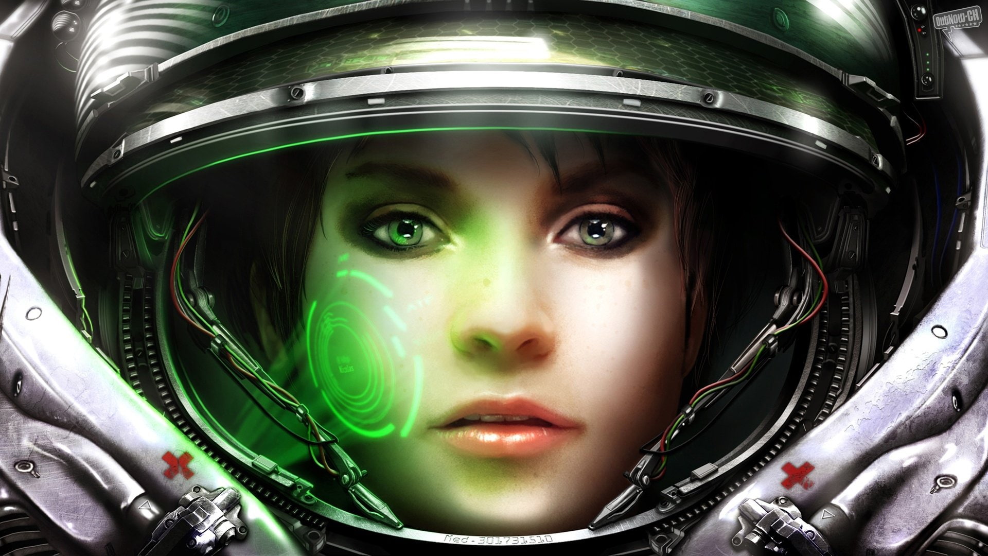 wearing, d, astronaut, anime, female, Starcraft, illustration, 1080P, character, helmet, HD Wallpaper