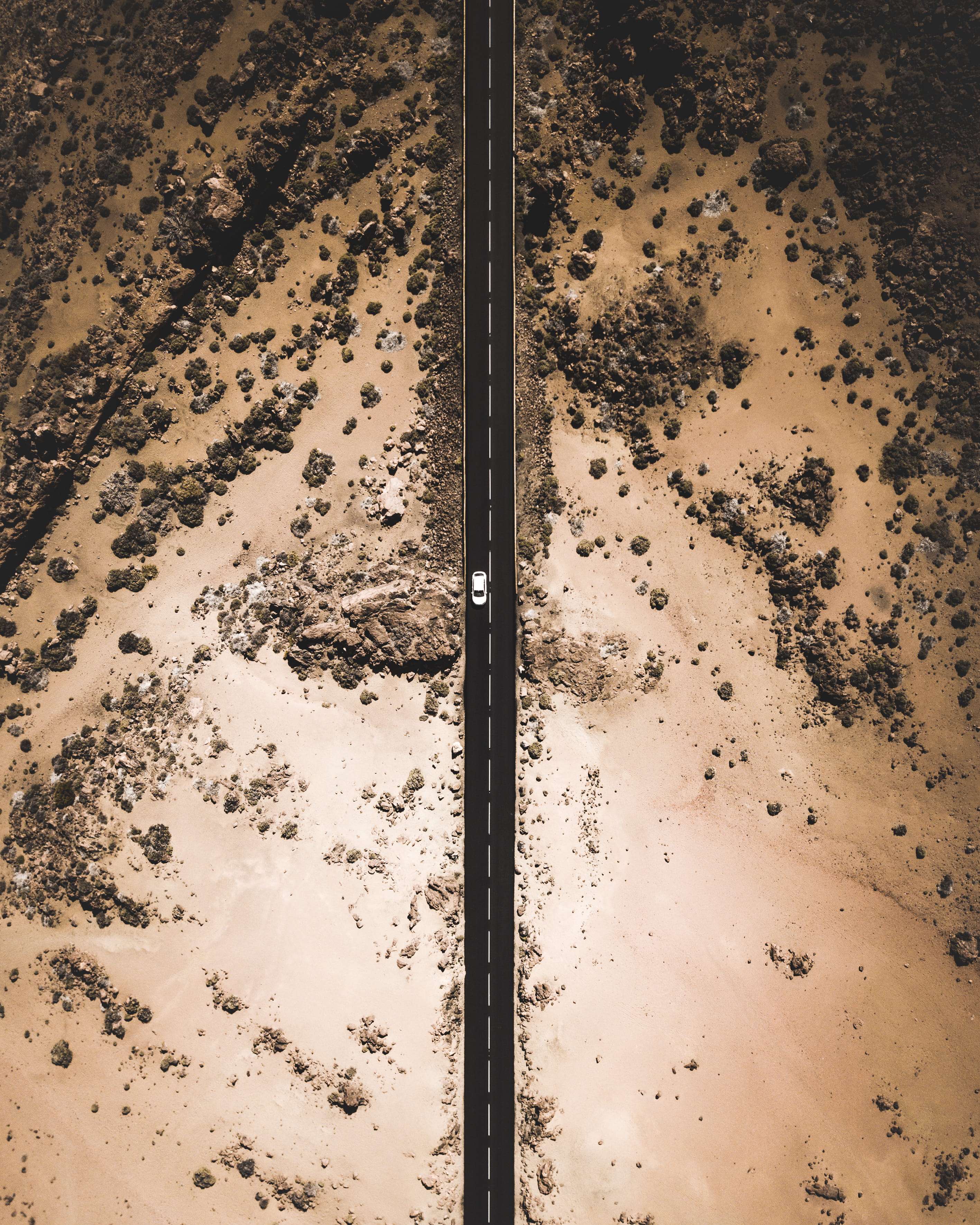 brown, travelling, old, drone, dry, rock, white, bird, desert road, texture, gold, desert, from above, background, drone view, steel, golden, aerial photography, Phone HD Wallpaper