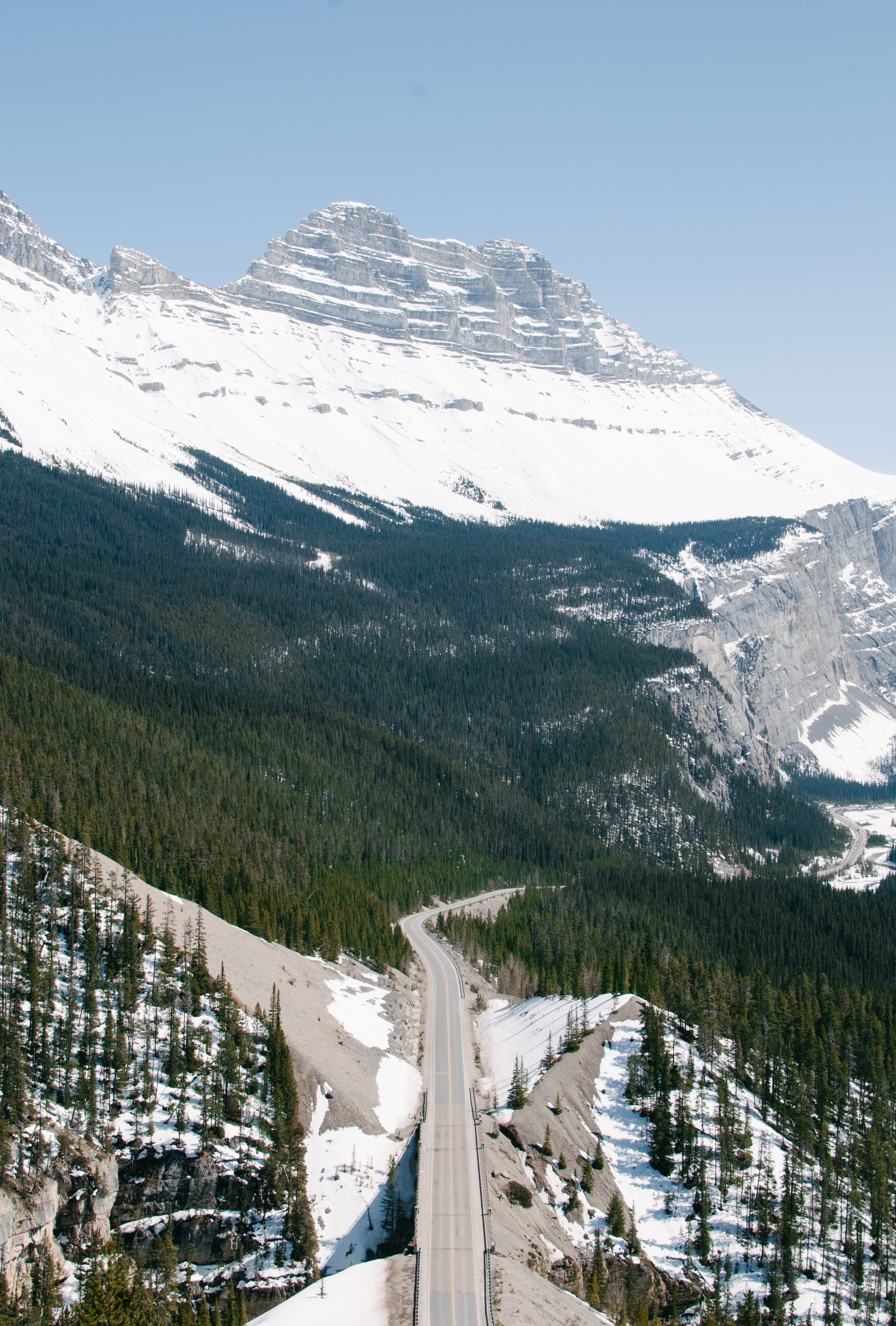 day, beauty in nature, travel, layers, nature, winter, environment, peak, road, snow, mountains, top view, scenics - nature, plant, mountain, cold temperature, Phone HD Wallpaper