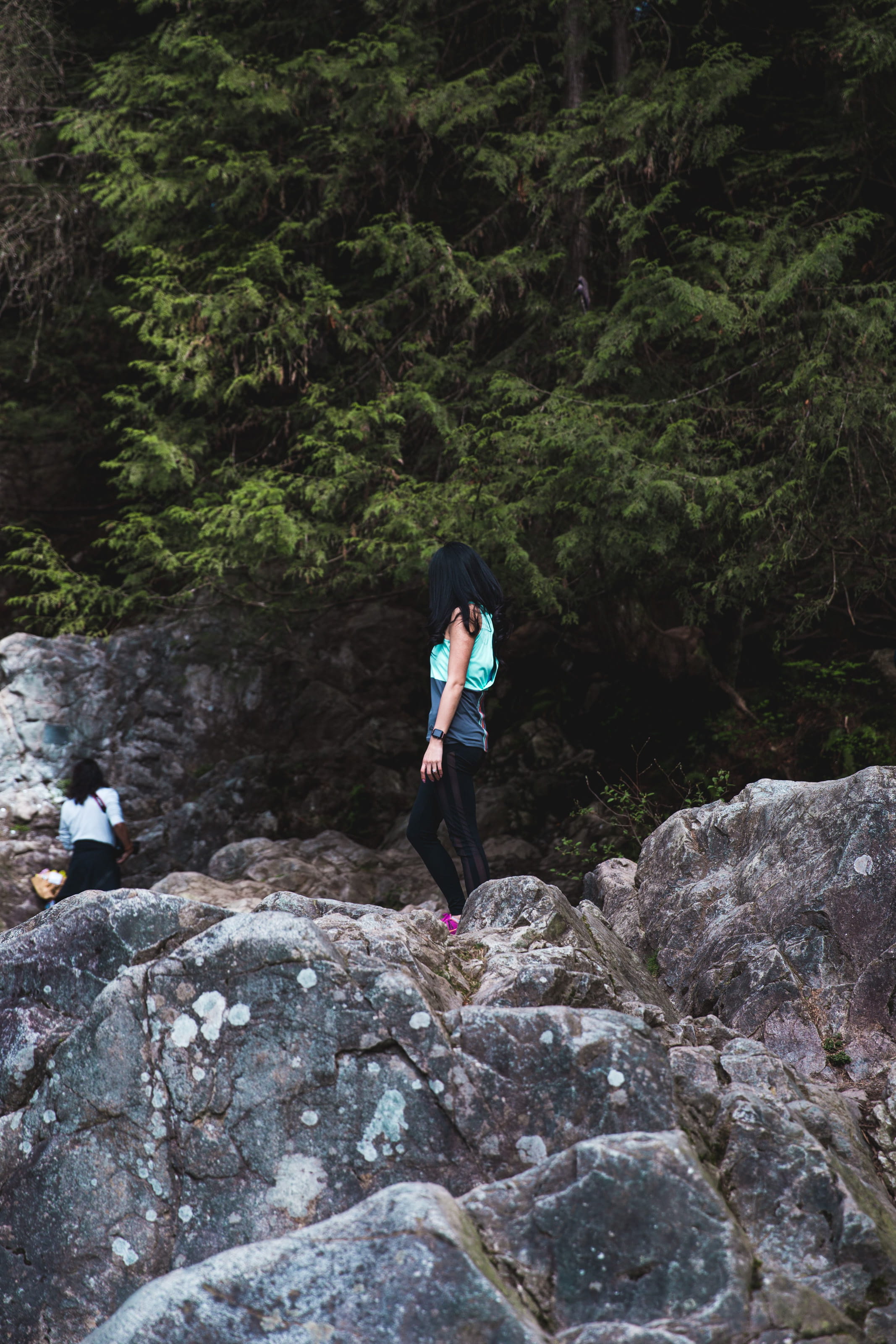 trekker, day, rock - object, hiking, stone, black, young adult, young, 2K, solid, leisure activity, people, rock, nature, hiker, black hair, real people, Phone HD Wallpaper