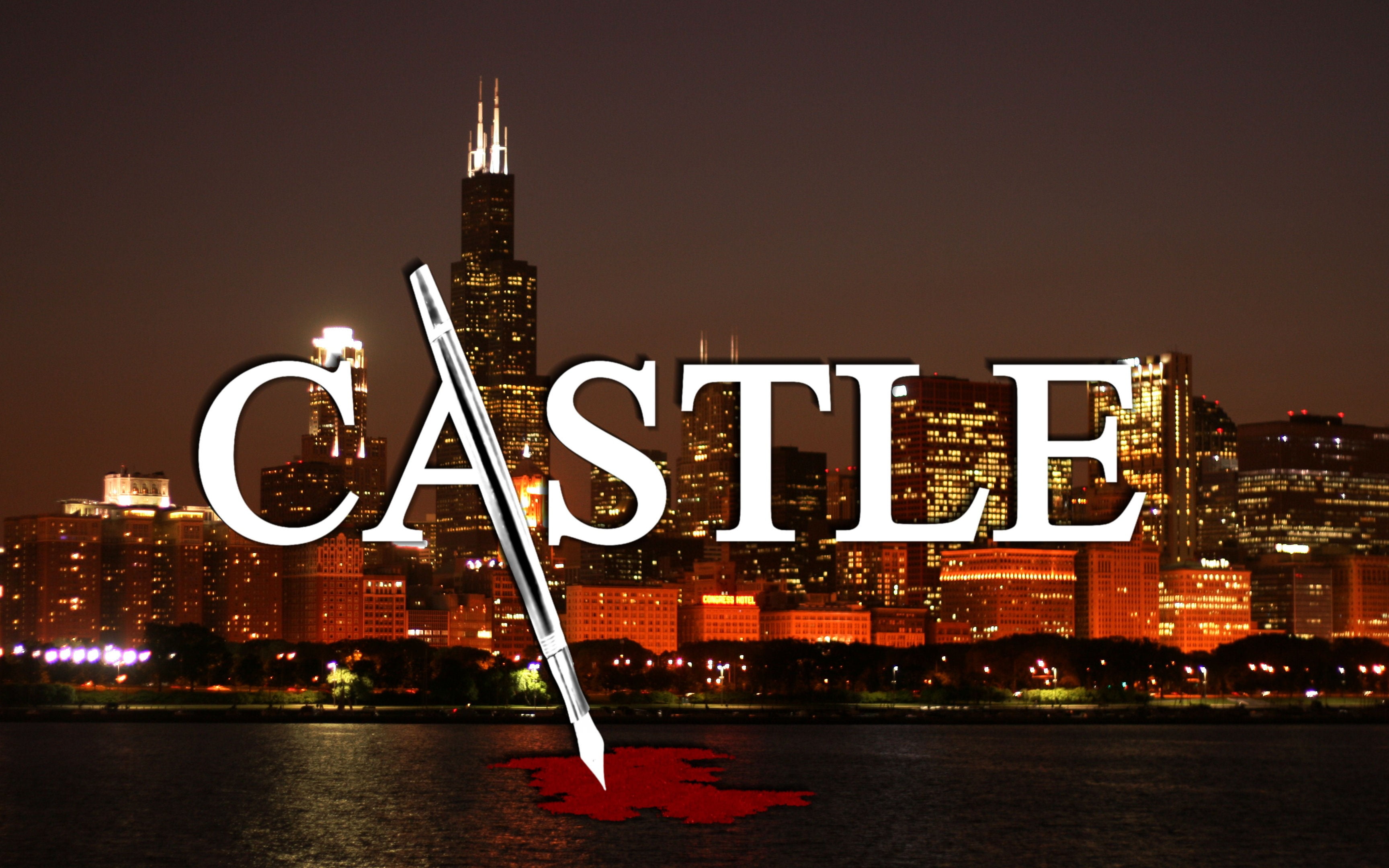 western script, modern, outdoors, travel destinations, Castle (TV series), sky, 2K, no people, built structure, tourism, night, text, overlay, neon, architecture, HD Wallpaper