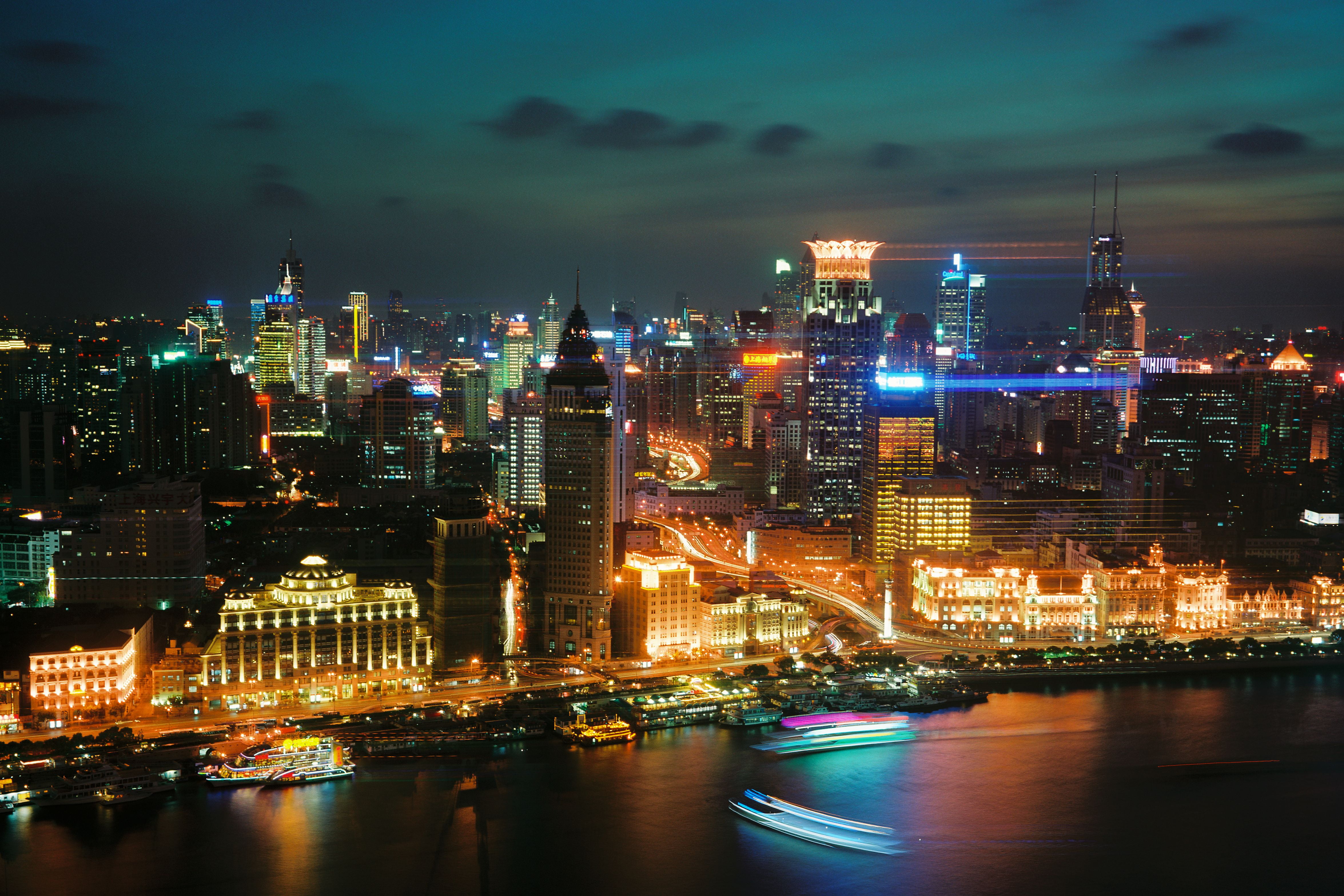 city, residential district, water, lighting Equipment, city Life, aerial View, cityscape, street Light, building, street, china - East Asia, office building exterior, HD Wallpaper