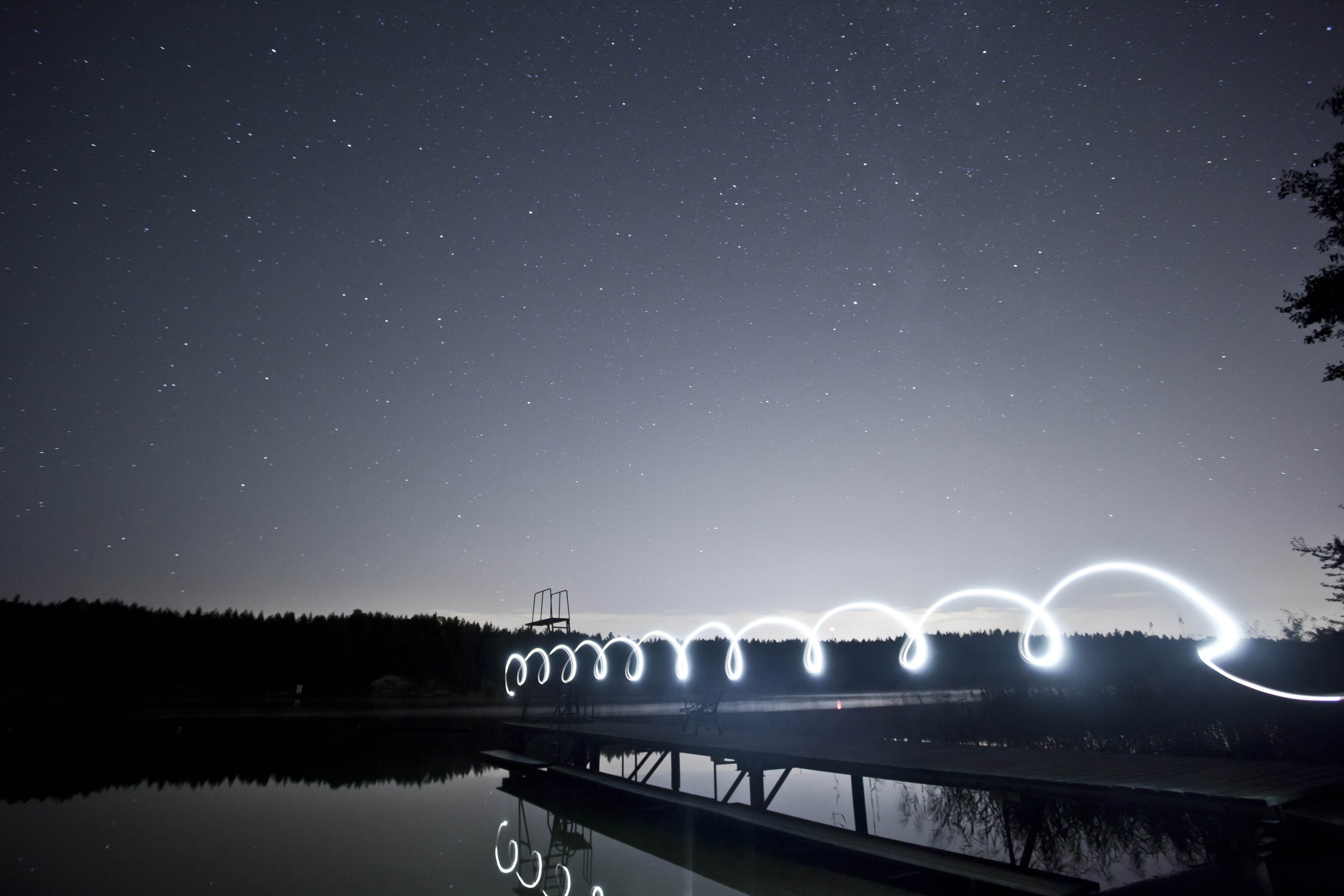 outdoors, connection, star - space, electricity, dark, reflection, space, photo, neon runner, 5K, luminated coil, no people, transportation, light trail, HD Wallpaper