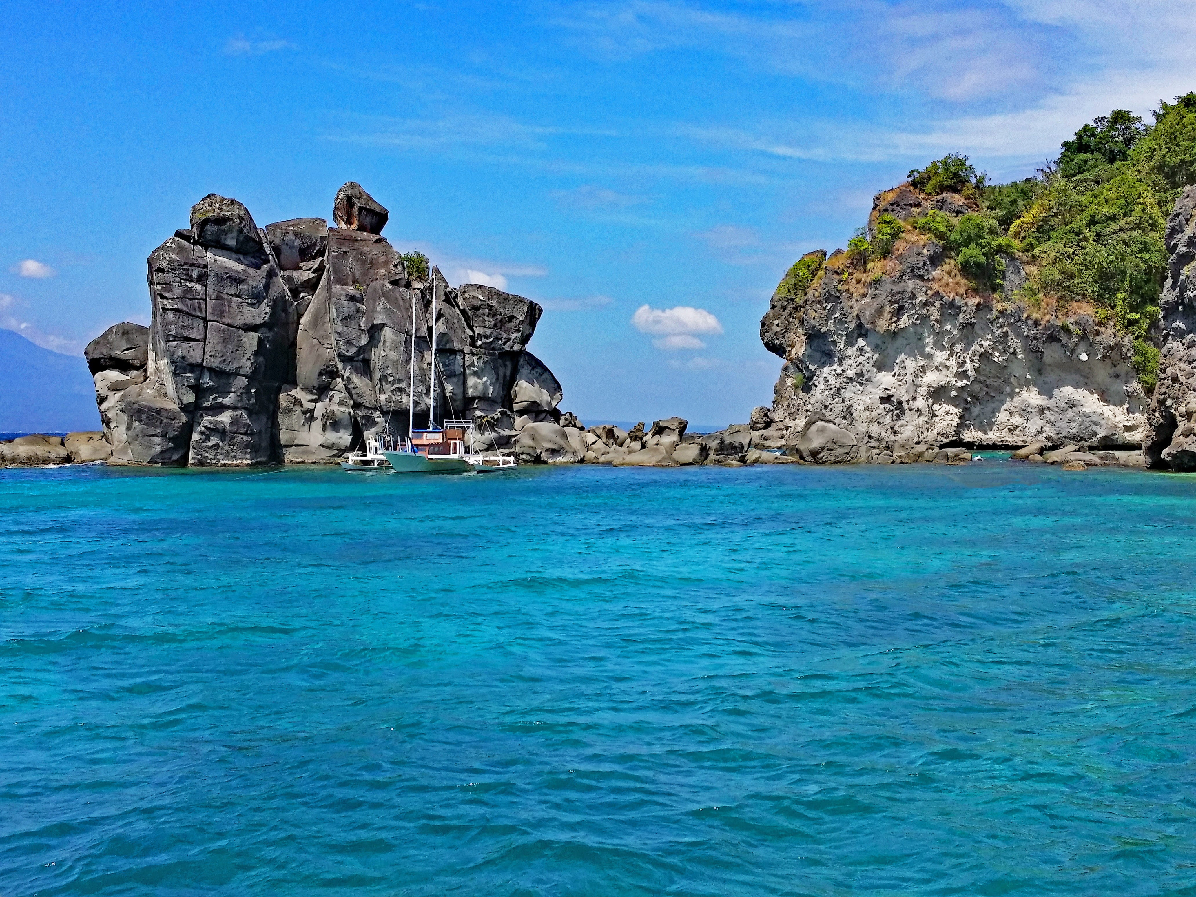 blue, sky, Philippines, rock formation, land, Apo, idyllic, stack rock, sea, Negros, tranquil scene, nature, day, Dauin, travel, beauty in nature, rock - object, HD Wallpaper