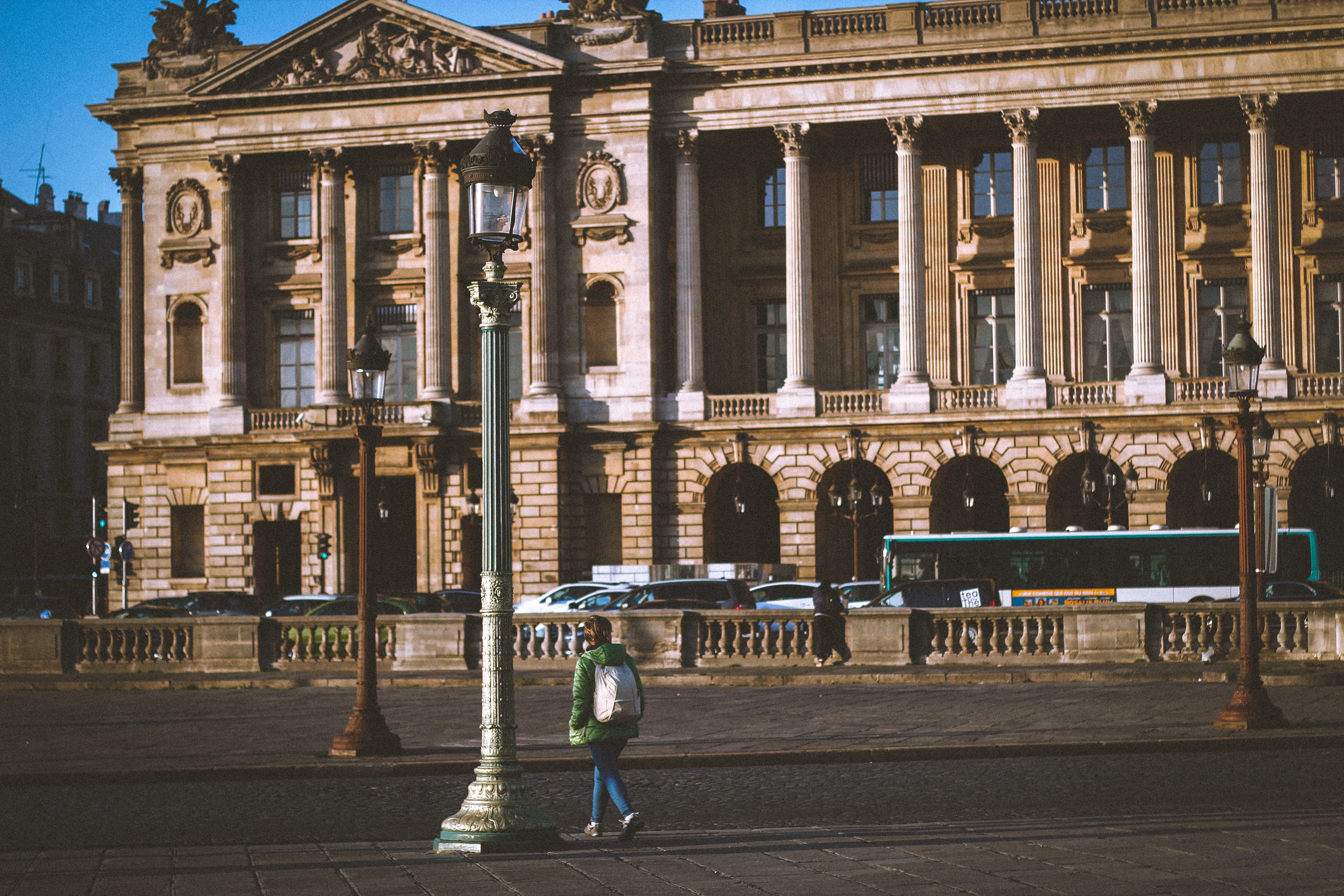 intersection, the past, vehicle, architecture, top, side view, housing, day, green, column, automobile, architectural column, town, walking, pillar, human, HD Wallpaper