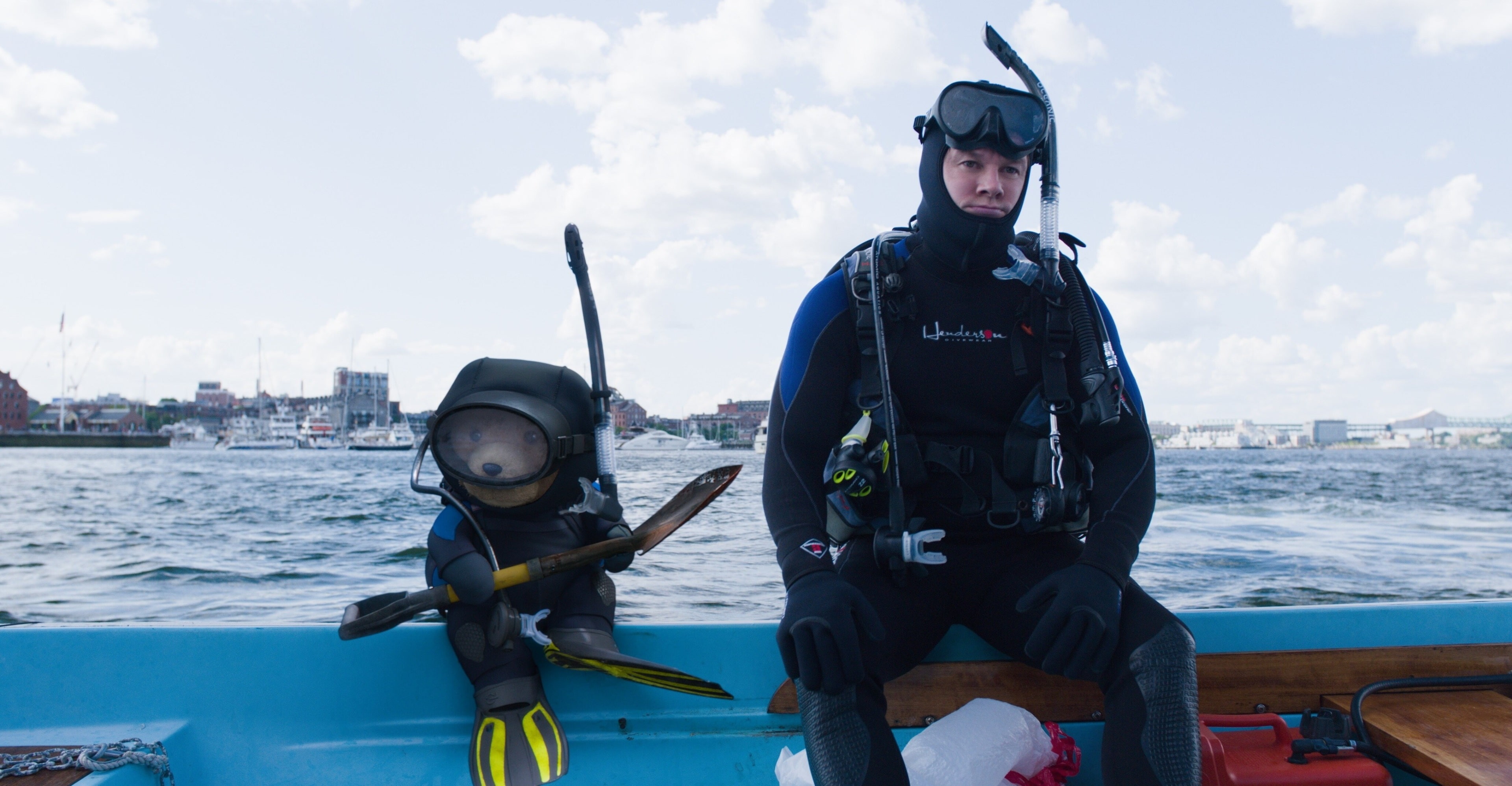 aquatic sport, ted 2 4k wide, nautical vessel, two people, aqualung - diving equipment, mode of transportation, scuba diving, men, portrait, sea, 4K, underwater, HD Wallpaper