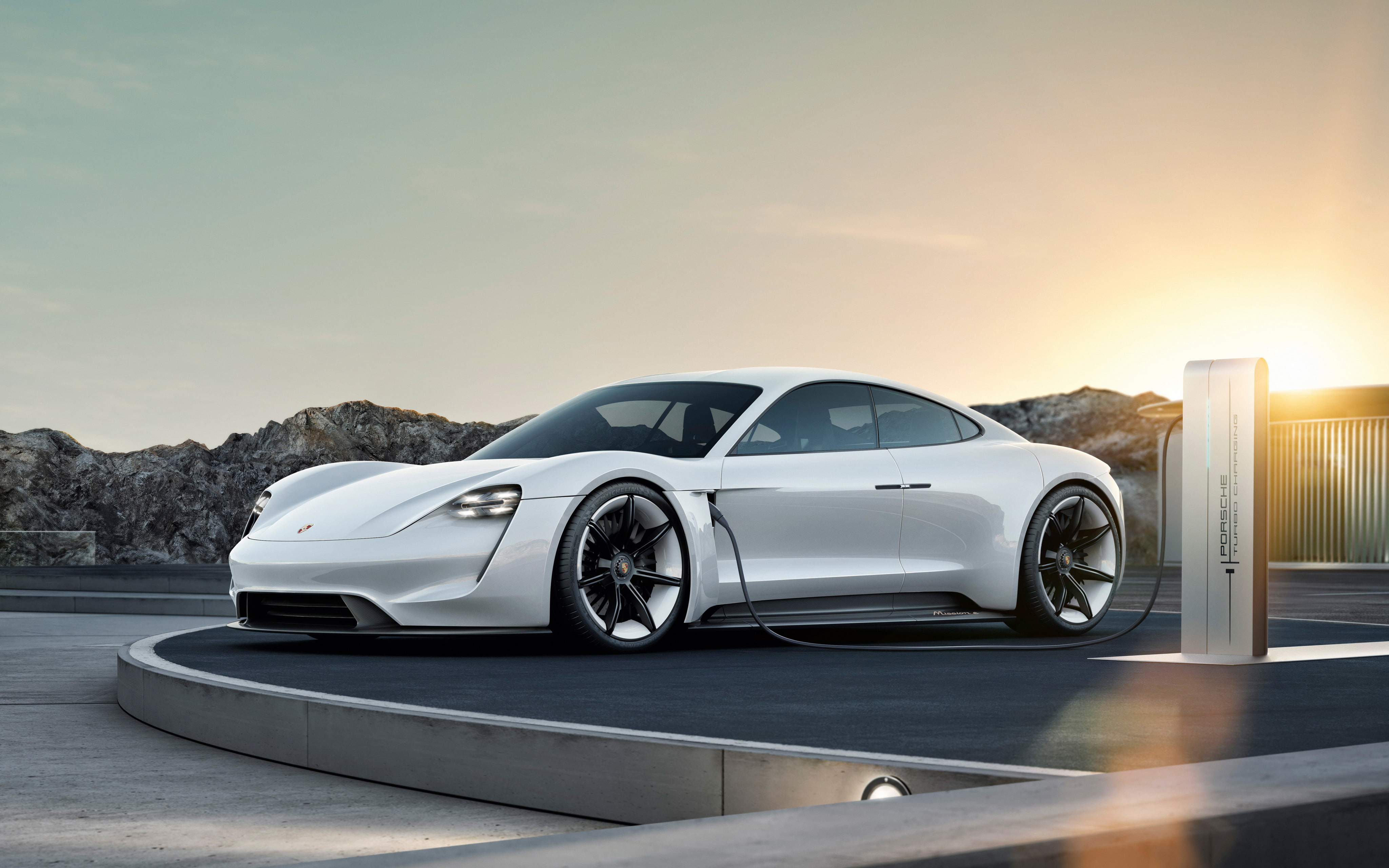 luxury, car, sunlight, mode of transportation, clear sky, chrome, sky, stationary, city, 4K, wealth, land vehicle, road, 4K, outdoors, motor vehicle, Electric cars, HD Wallpaper