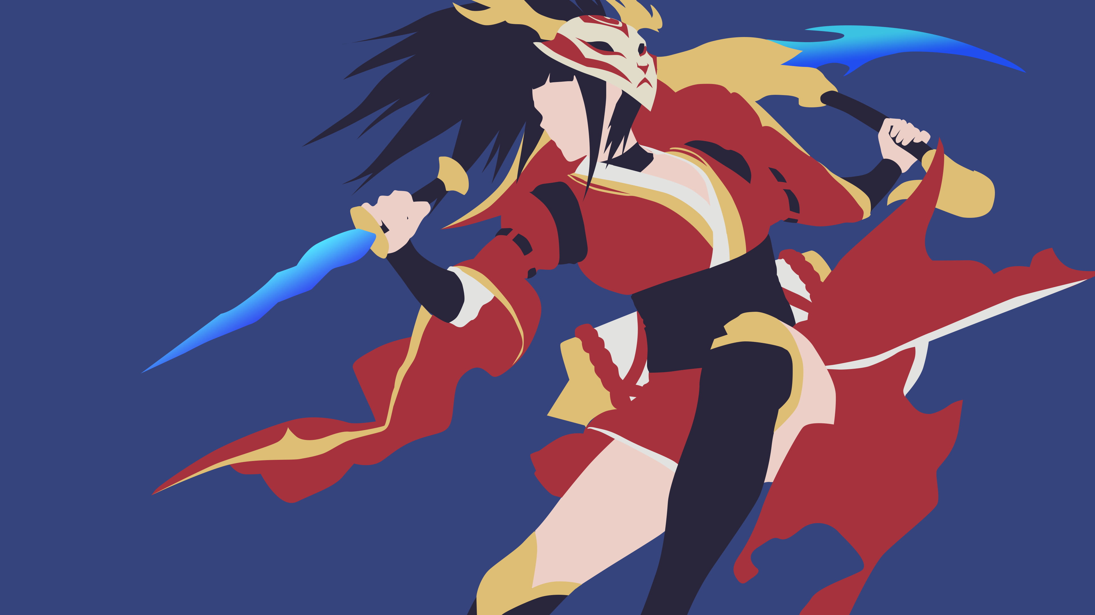League Of Legends, 4K, Minimalist, Video Game, Akali (League Of Legends), HD Wallpaper