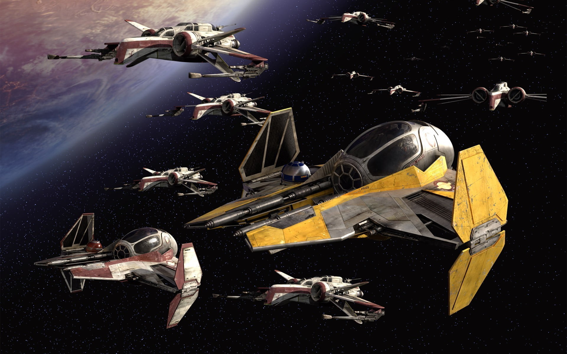 animal, animal themes, 1080P, movies, large group of objects, spaceship, outdoors, environmental issues, animals in the wild, Star Wars, vertebrate, school of fish, HD Wallpaper