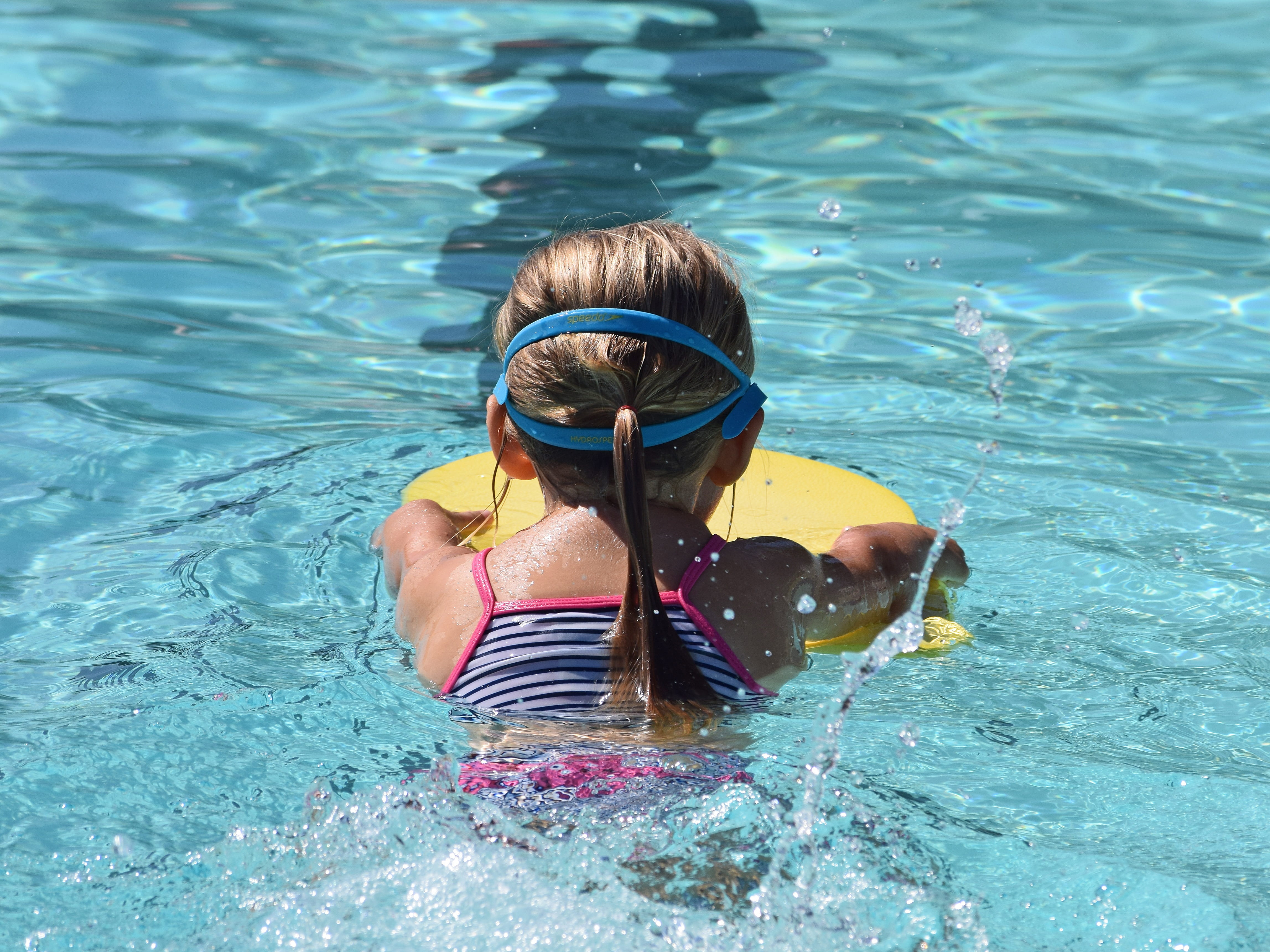 lifestyles, exercise, women, real people, headshot, day, summer, one person, females, wet, young swimmer, Kick Board, water, pool, outdoors, swimming, leisure activity, HD Wallpaper