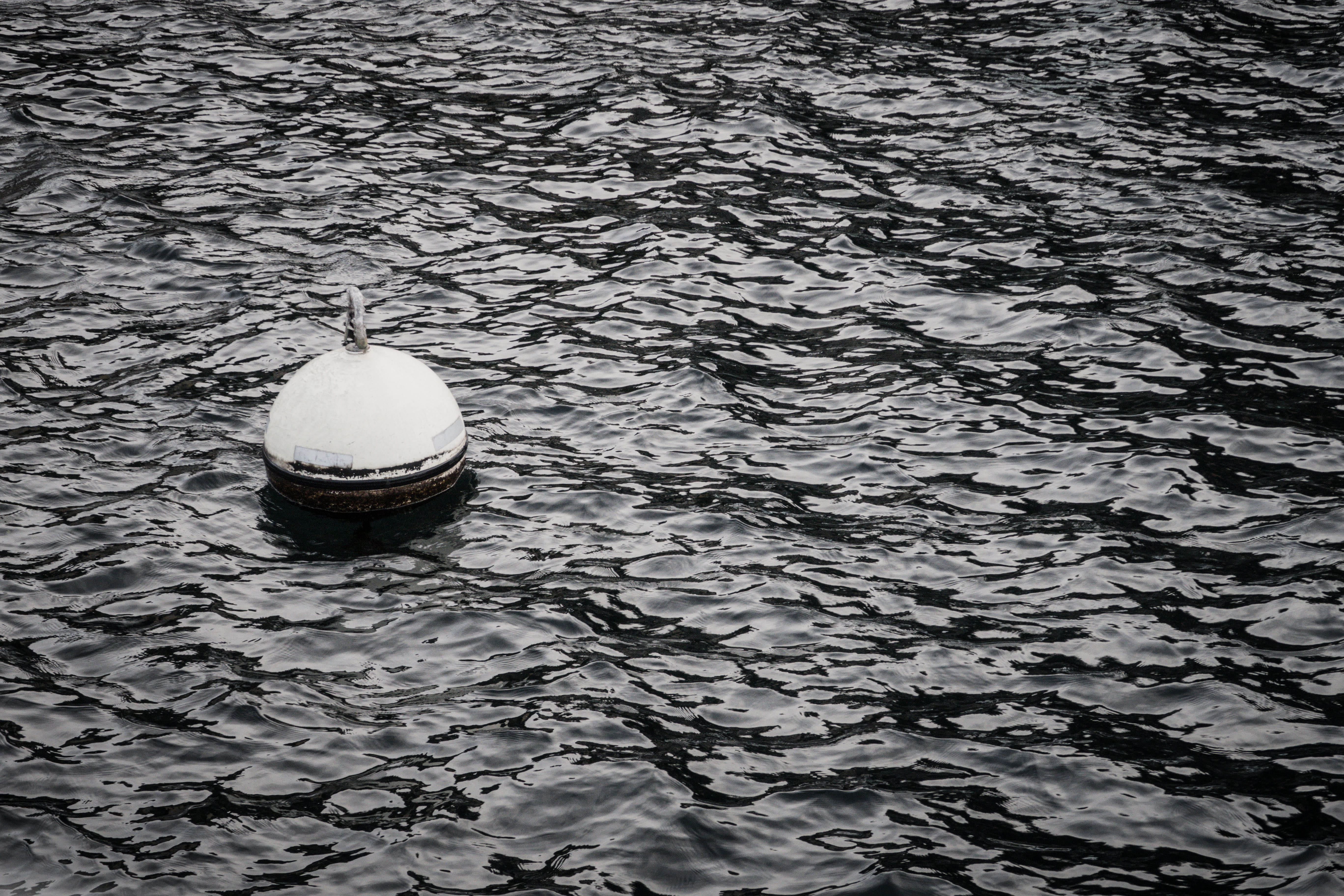 bouy, graysacale, pattern, sea, ball, tranquility, floating on water, no people, outdoors, day, greyscale, floater, backgrounds, nature, high angle view, HD Wallpaper