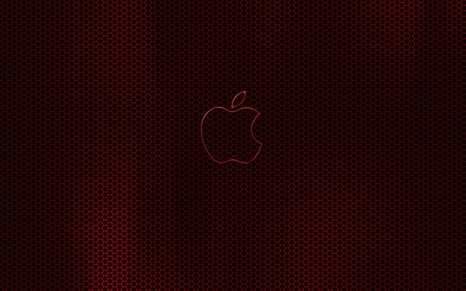 1080P, red, apple, dark, glow, HD Wallpaper