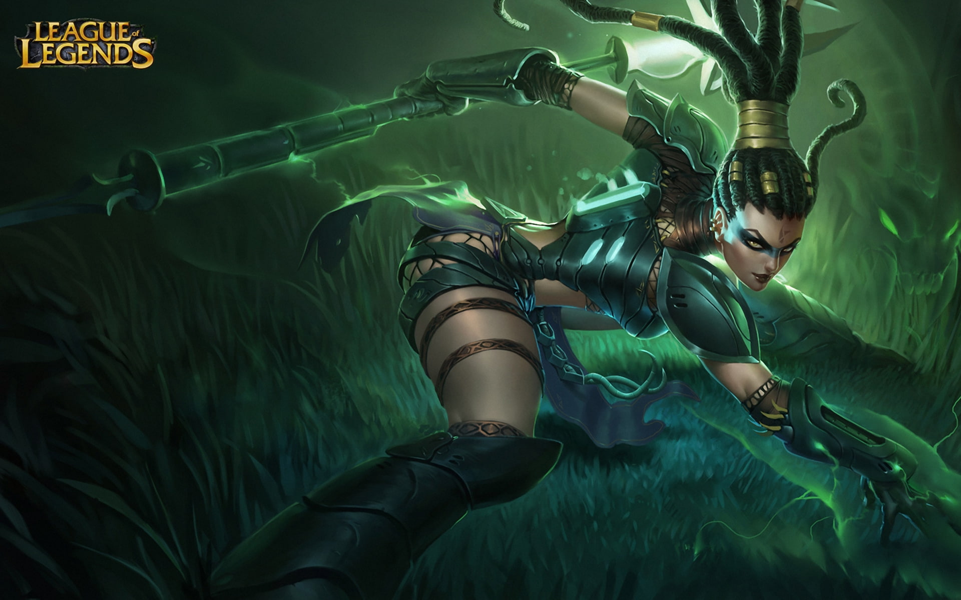 computer, league, legend, nidalee, hd, 1080P, girl, headhunter, HD Wallpaper