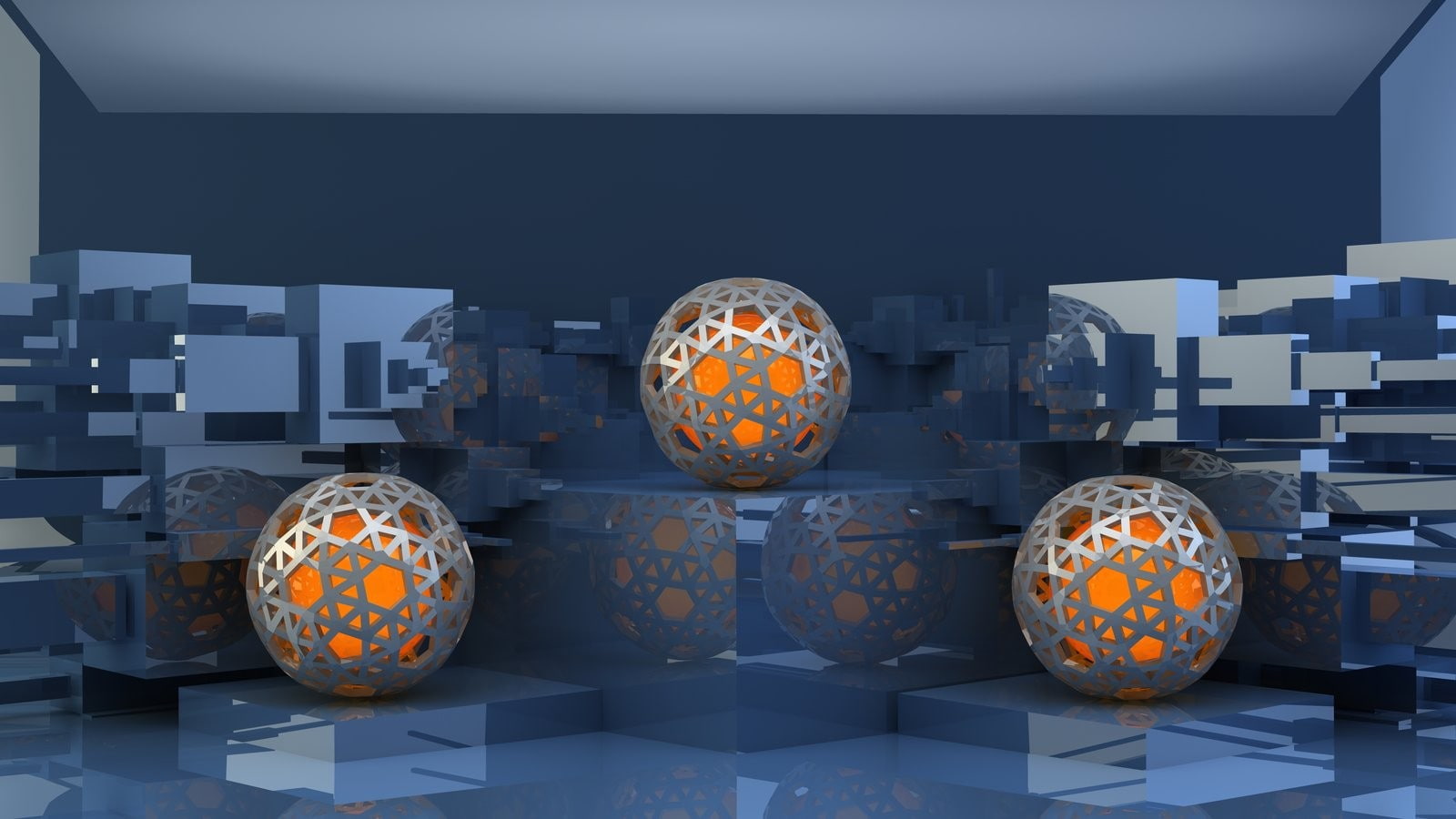 no people, creativity, reflection, illuminated, 720P, art and craft, abstract, built structure, orange, design, decoration, floral pattern, craft, sphere, HD Wallpaper