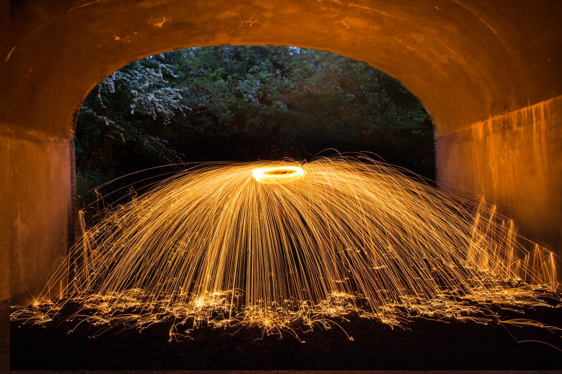 Night, Photography, Light, Fireworks, Tunel, 1080P, HD Wallpaper