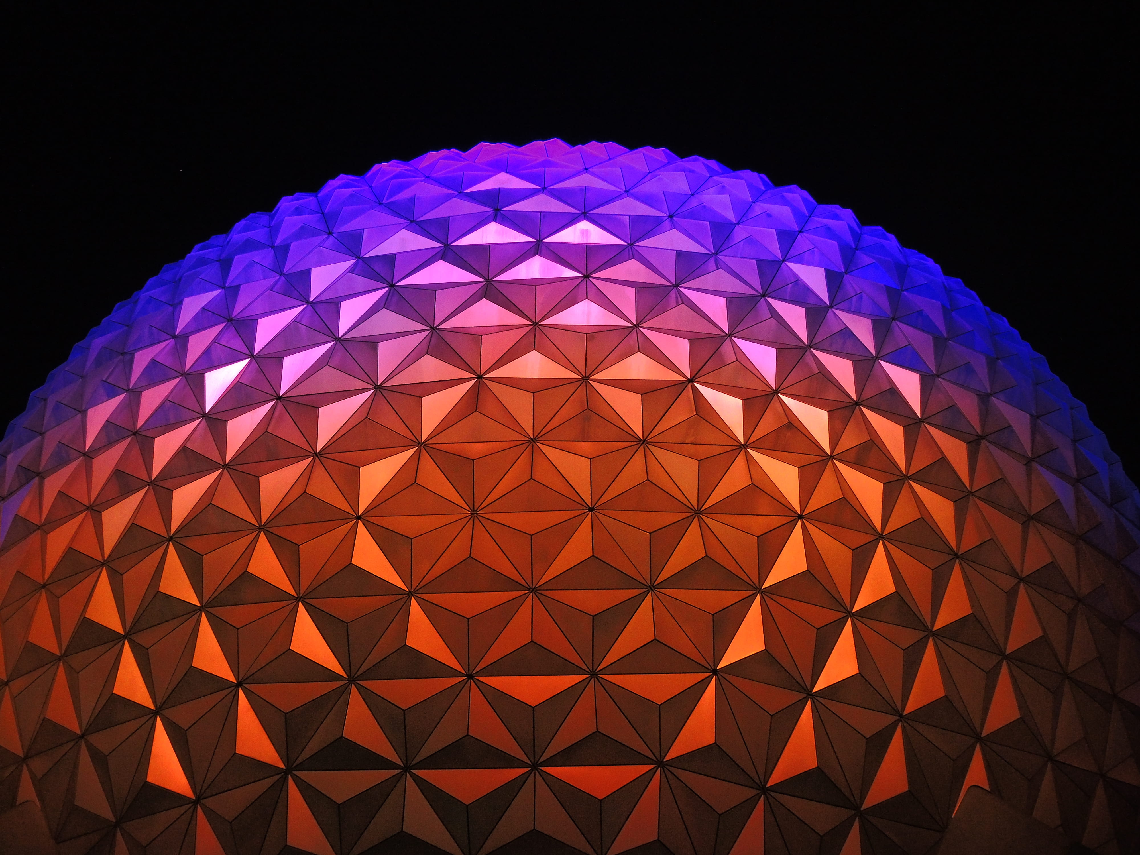 sphere, decor, pruple, architecture, geometric shape, night, red, creativity, color, futuristic, built structure, geometric, textured, modern, round, pink, HD Wallpaper