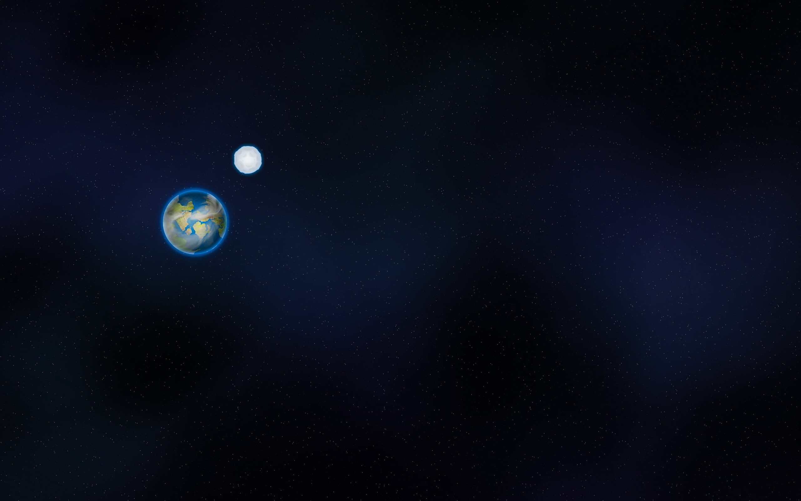 digital/artwork, hd, graphic, moon, orb, 2K, earth, blue, white, art, HD Wallpaper