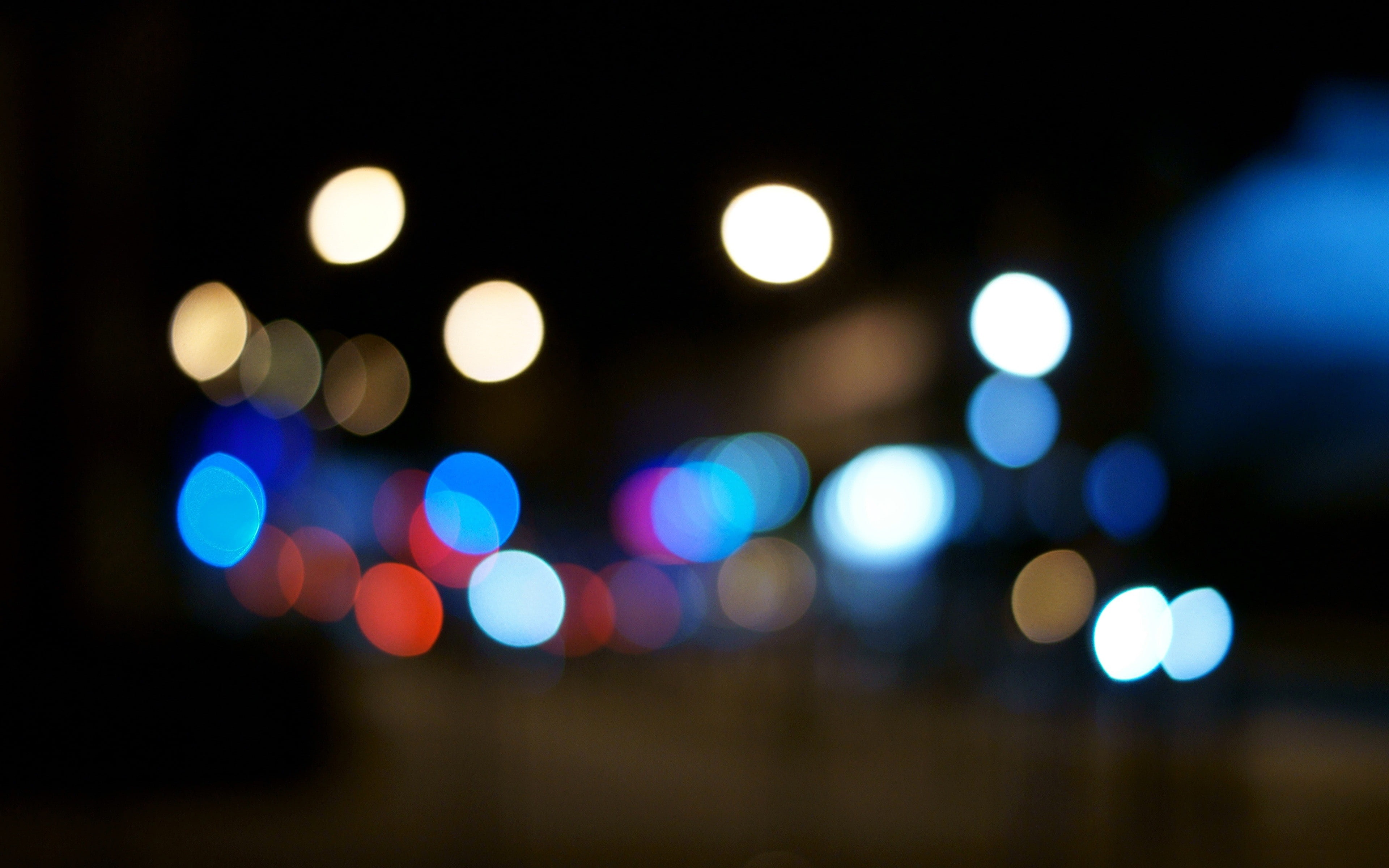 focus, orbs, night, 4K, bulbs, bokeh, light, HD Wallpaper